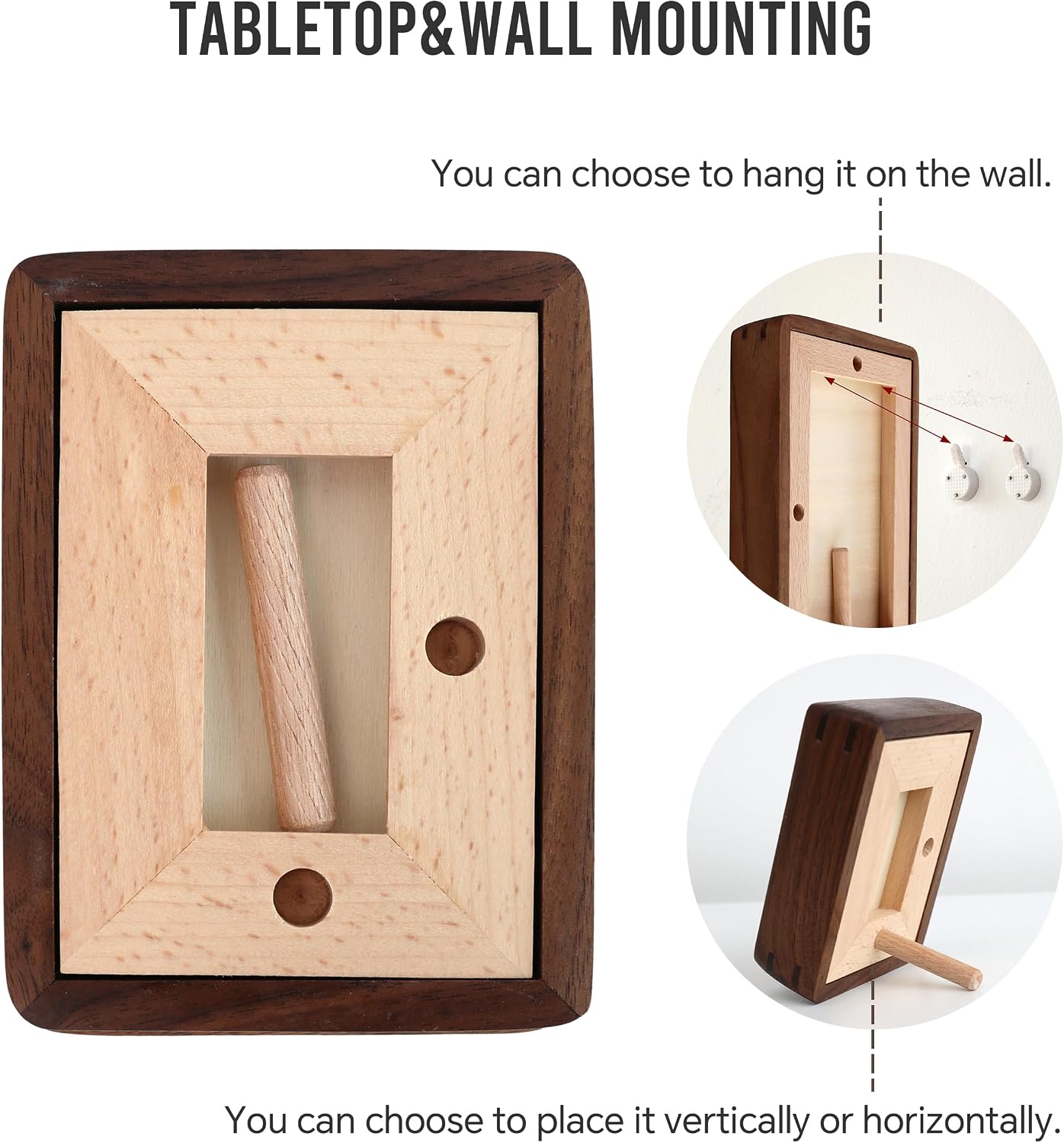 Walnut Wood Picture Frame / 2.5 x 3.5 / Matted To / Natural Walnut