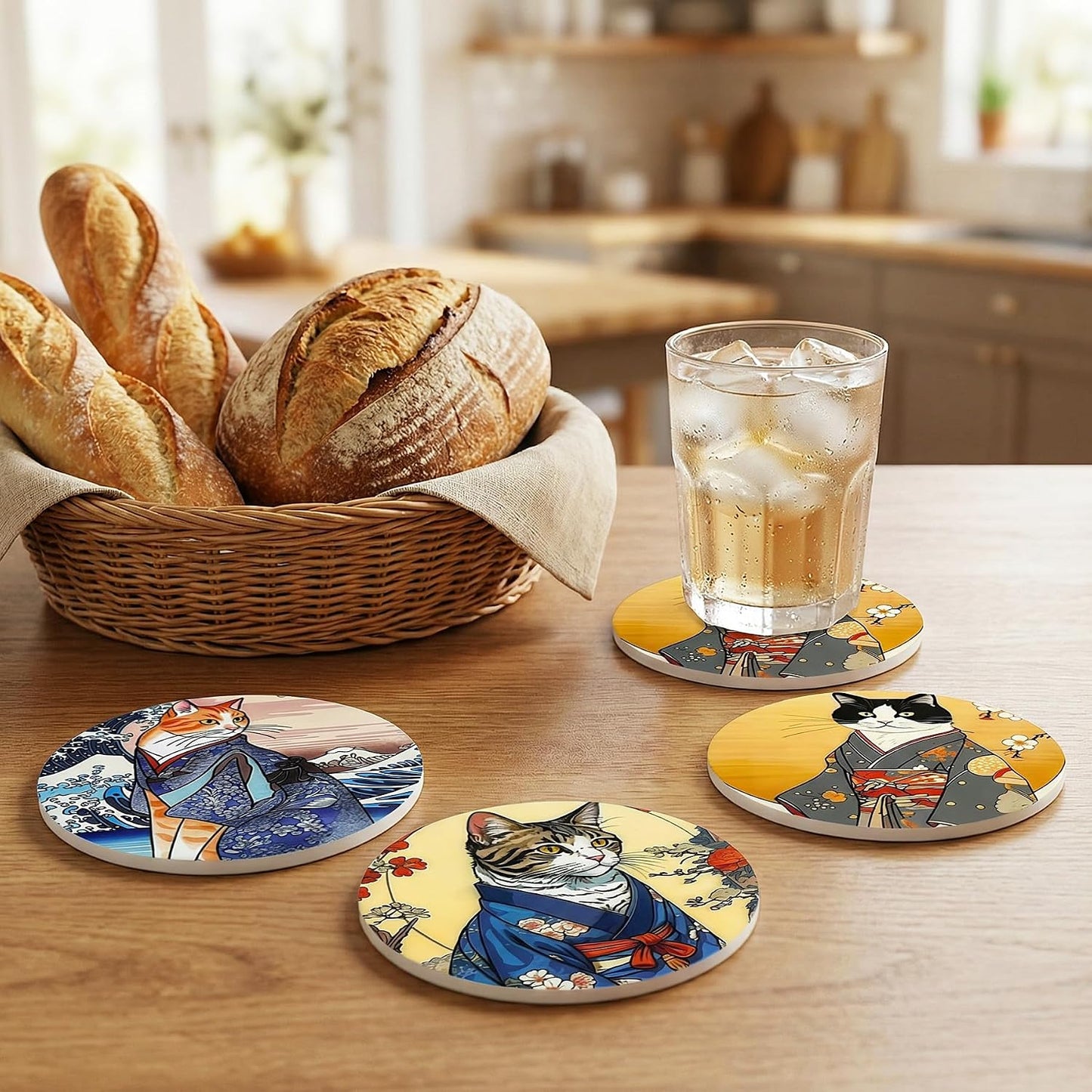 Cat Coaster Set / Cat-silicone / Set of 6