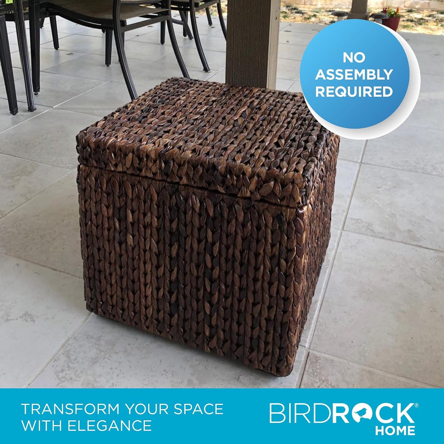 Large Hand Woven Floor Container for Blankets Pillows / Brown Wash
