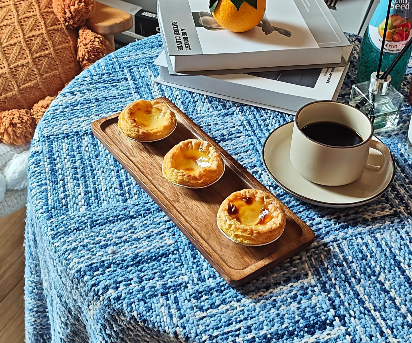 Small Wooden Tray / Rectangular x 3 / 11.3 x 4.1 x 0.6 / Set of 3