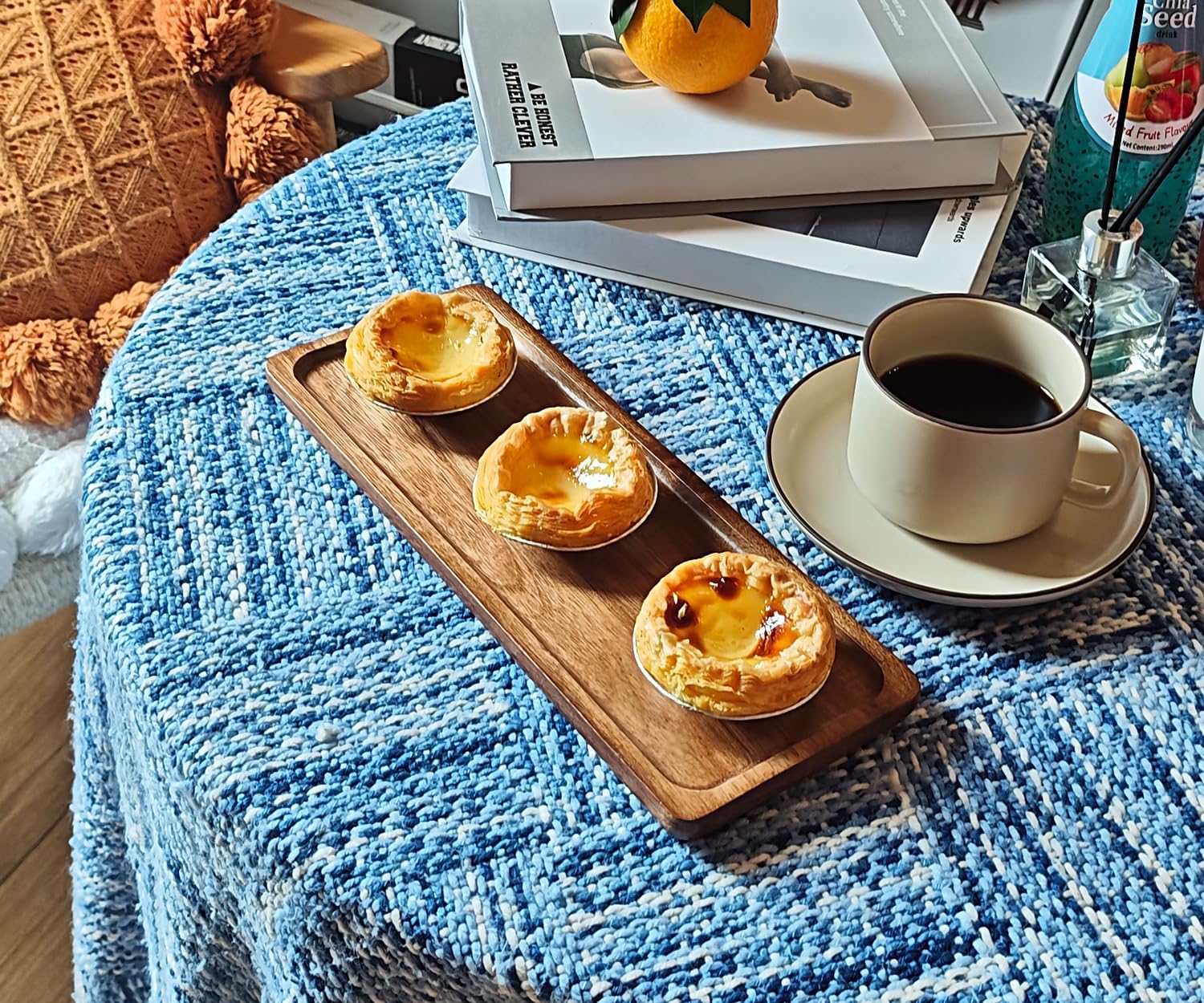 Small Wooden Tray / Rectangular x 3 / 11.3 x 4.1 x 0.6 / Set of 3