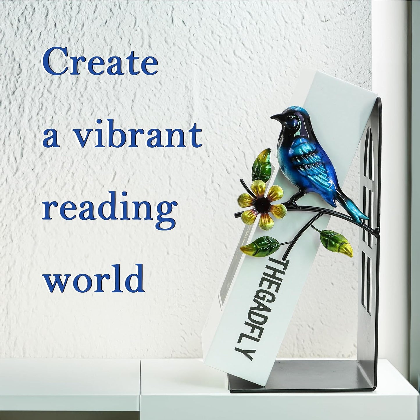 Metal Bookends / Book / Birds Bookend