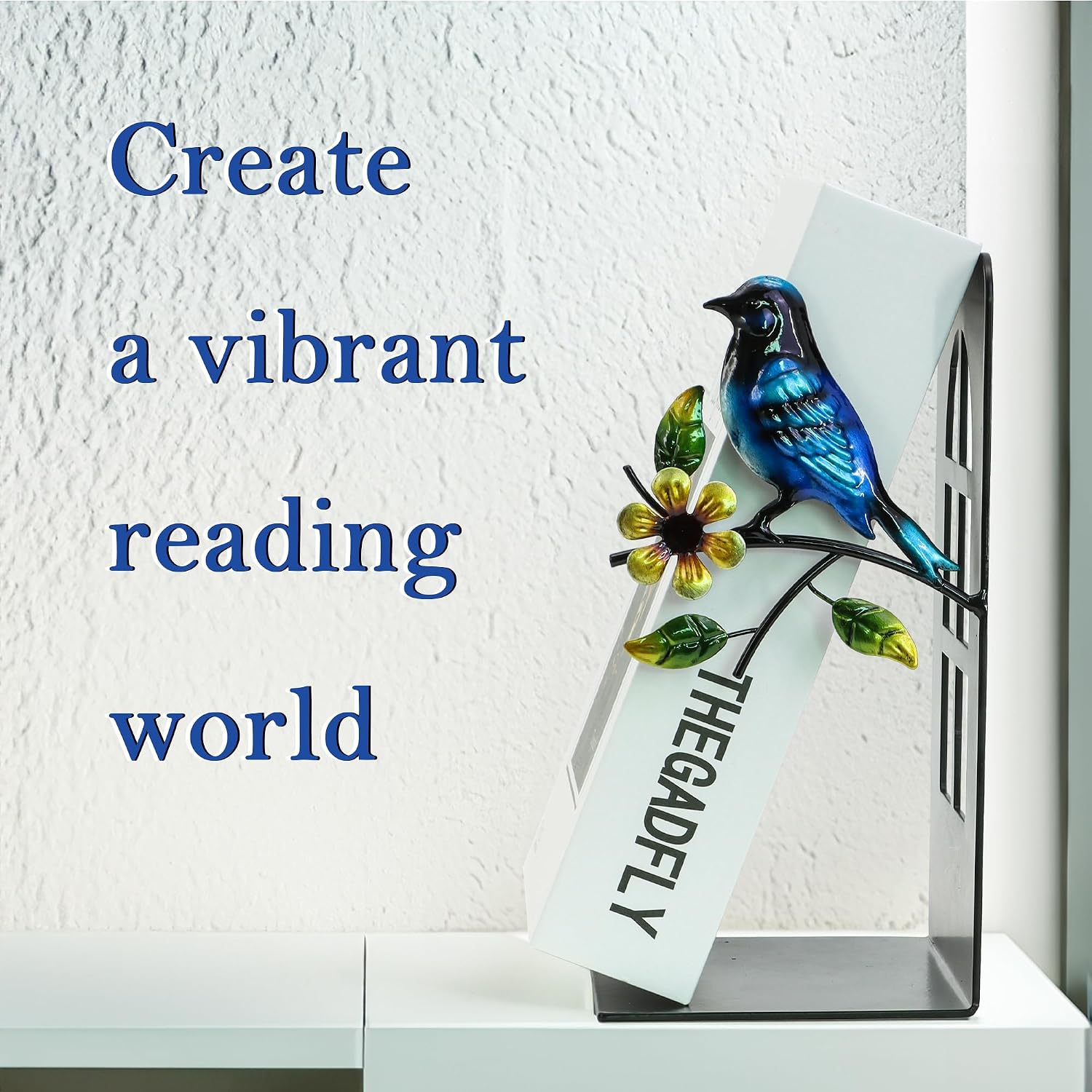 Metal Bookends / Book / Birds Bookend