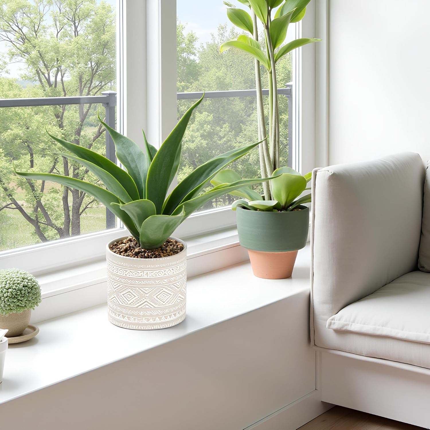 Artificial Potted Plants / Grey