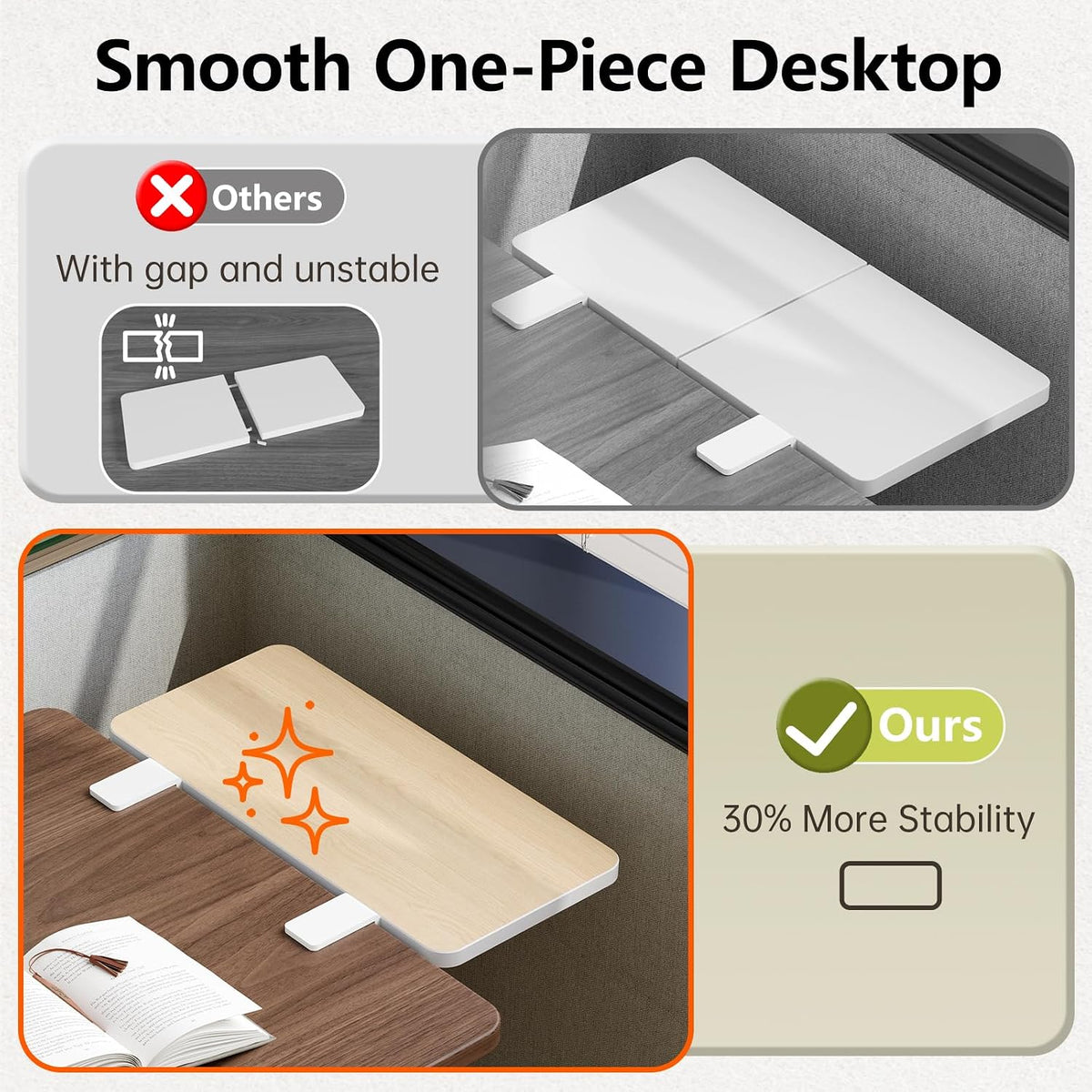 15.7"×7.5" Clamp-on Desk Extender, Monitor and Laptop Riser | Heavy-Duty Side/Top Desk Organizer Shelf, Adjustable