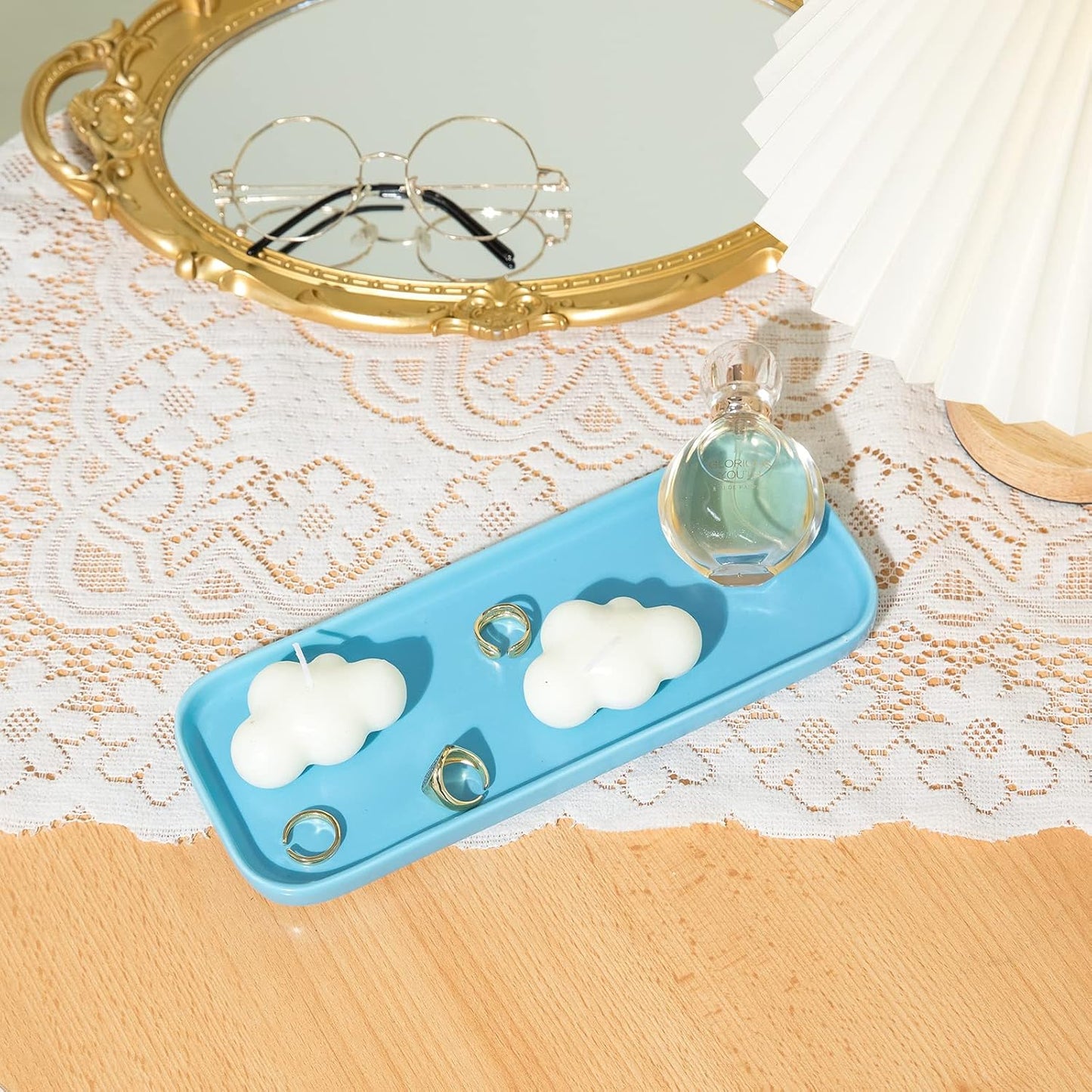 Ceramic Bathroom Tray / Blue