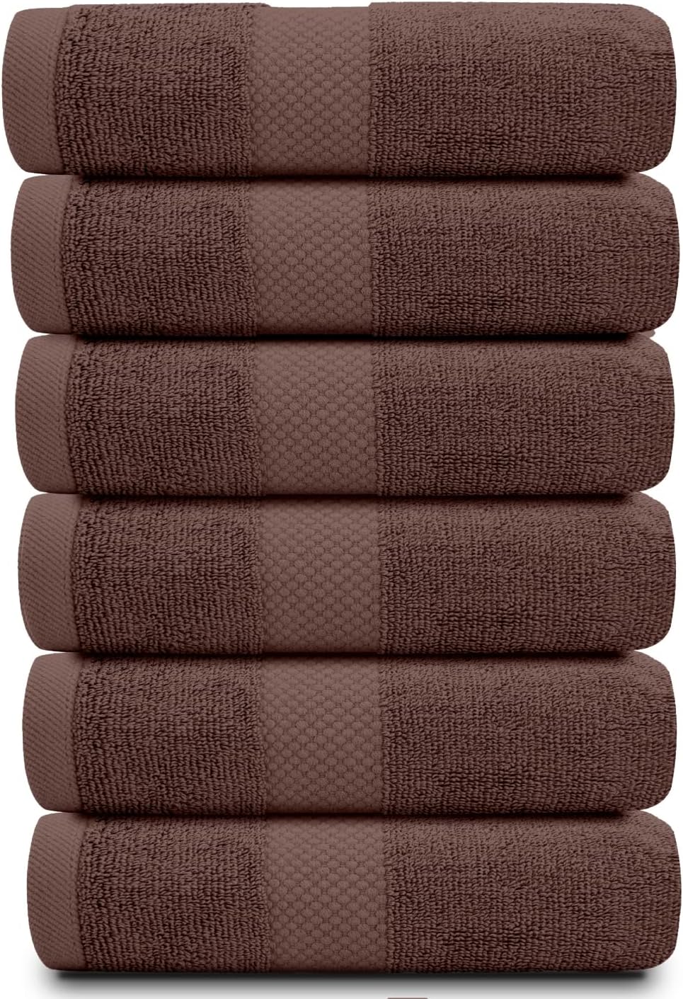 White Classic Luxury Brown Hand Towels - Soft 100% Turkish Cotton | Highly Absorbent Hotel spa Bathroom Towel