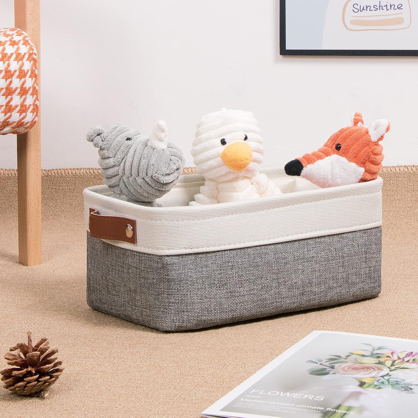 Small Storage Baskets / White&grey / 11.8 x 7.9 x 5.1 / Small/6p / Set of 6
