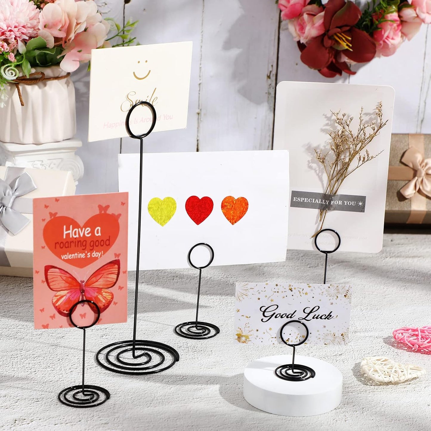 Teling 36 Pieces Table Number Holders 3 Size Place Card Holder Name Numbers Menu Memo Note Card Picture Photo Clip