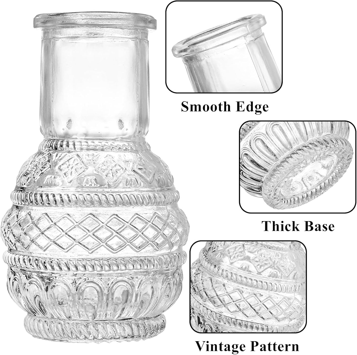 Vintage Mini Glass Vase Set Bulk / Clear / Set of 20