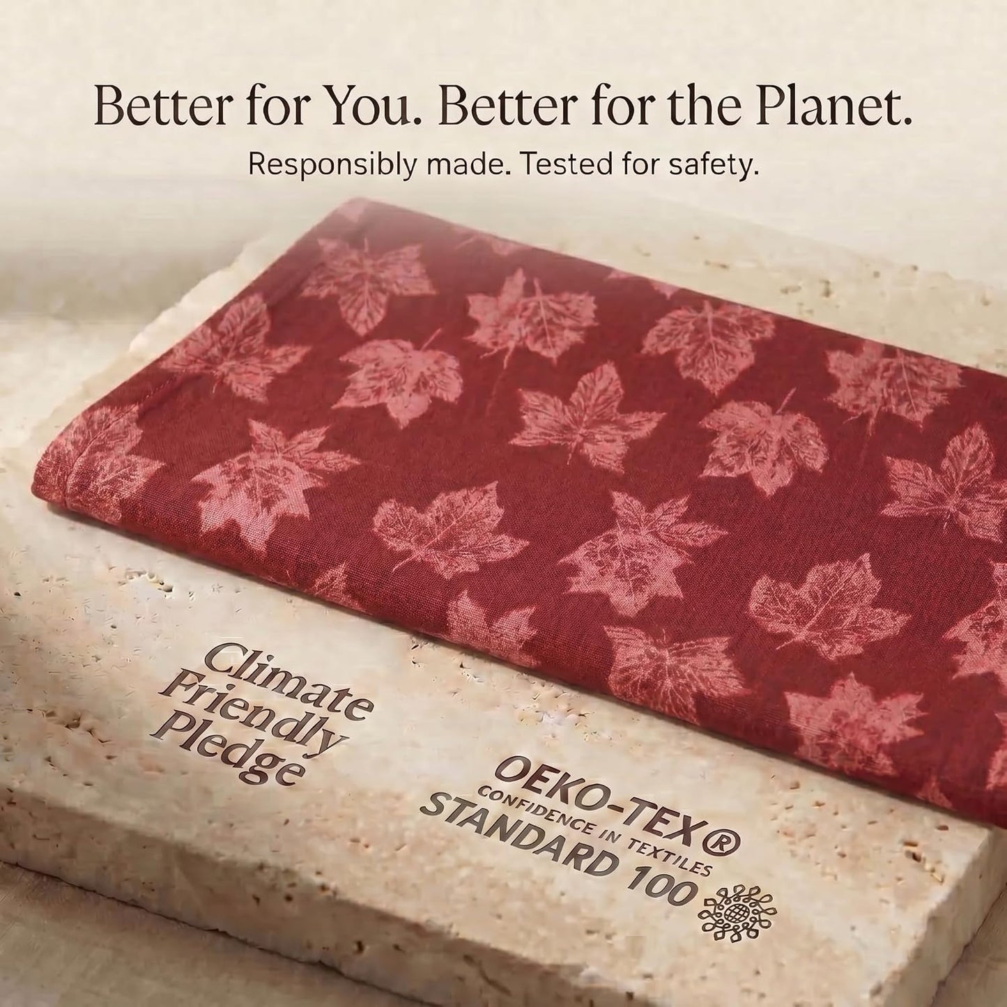 Urban Villa KitchenTowels Cotton DishTowels 20”x30”(Set of 6) Harvest Leaf