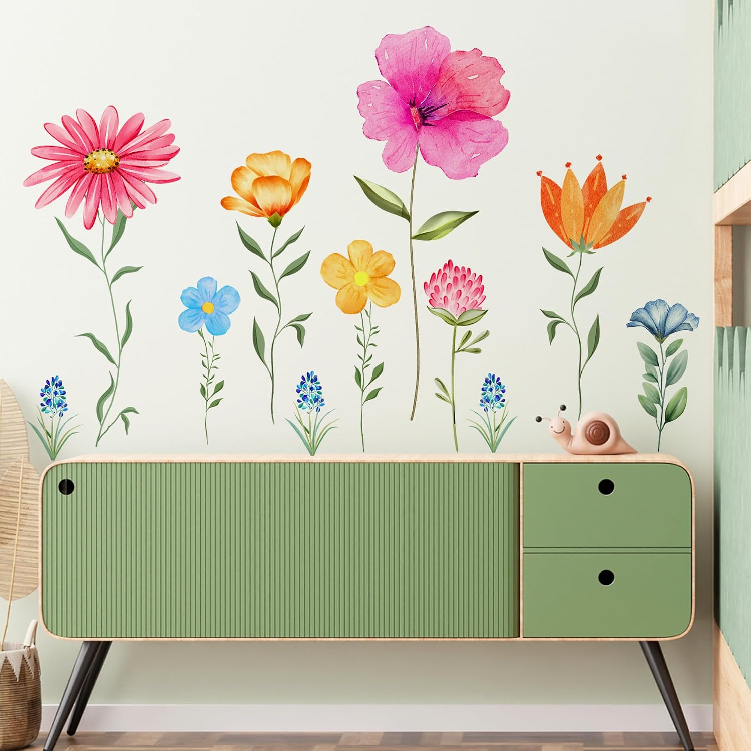 Peel and Stick Floral Wall Decals for Nursery / Large Flower