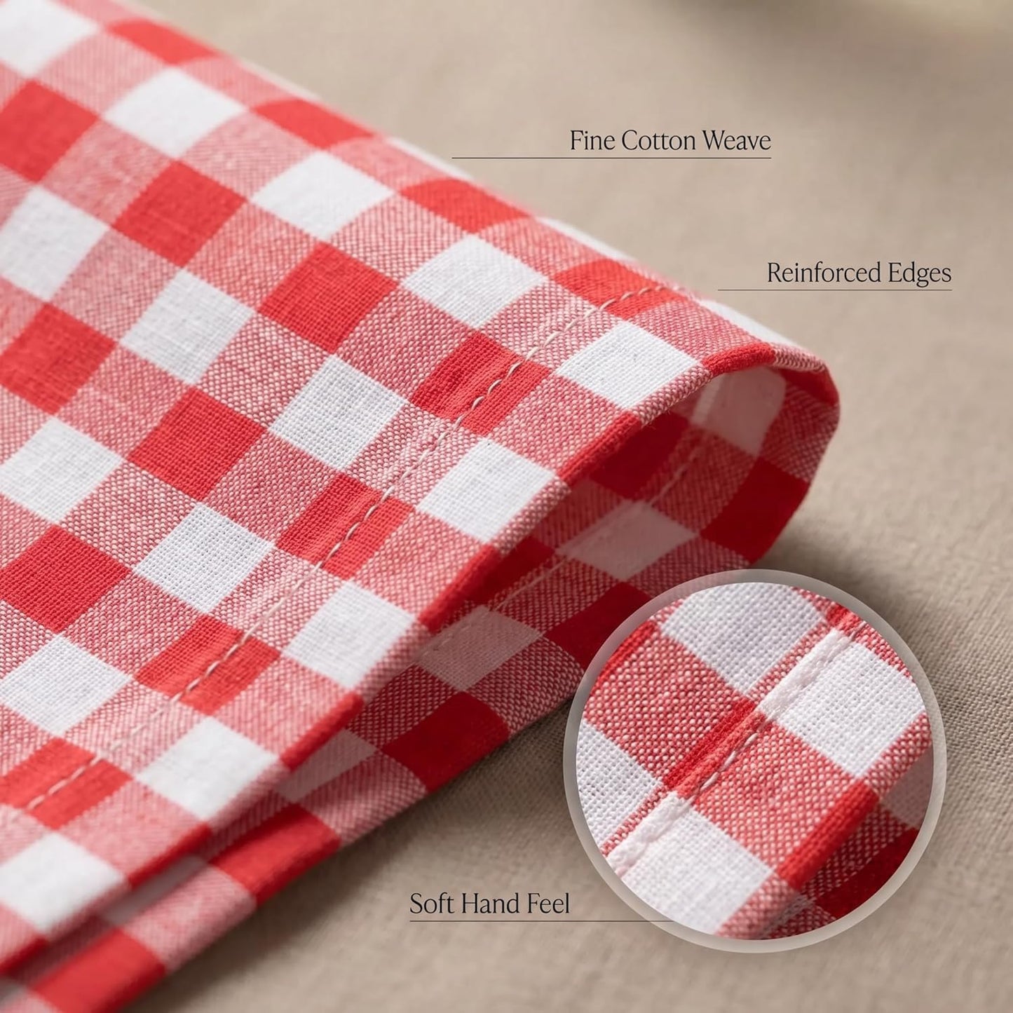 Urban Villa Cloth Napkins Cotton 12x12 (Set of 12) Red