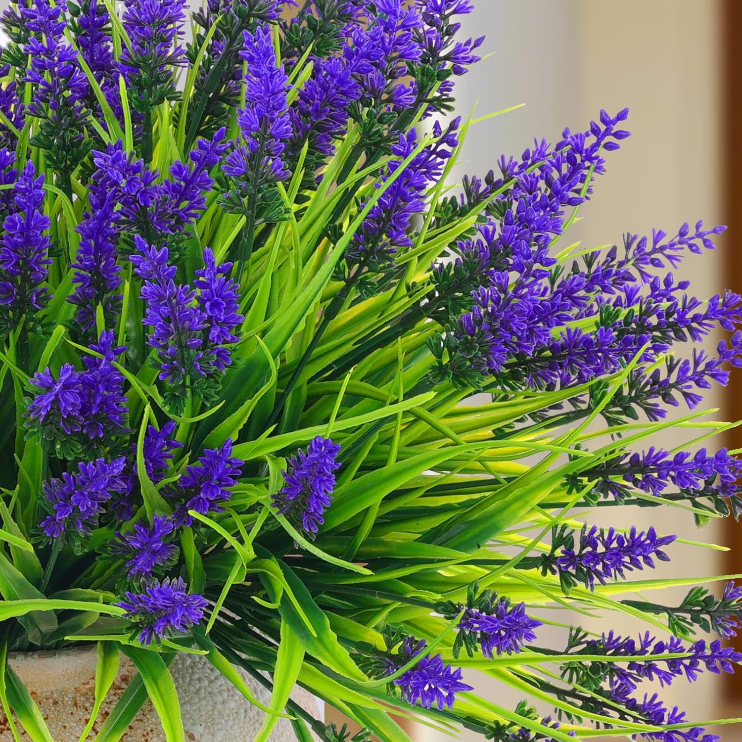 Artificial Outdoor Flowers UV Resistant Lavender Fake Greenery Plants Grass / Purple / Set of 22