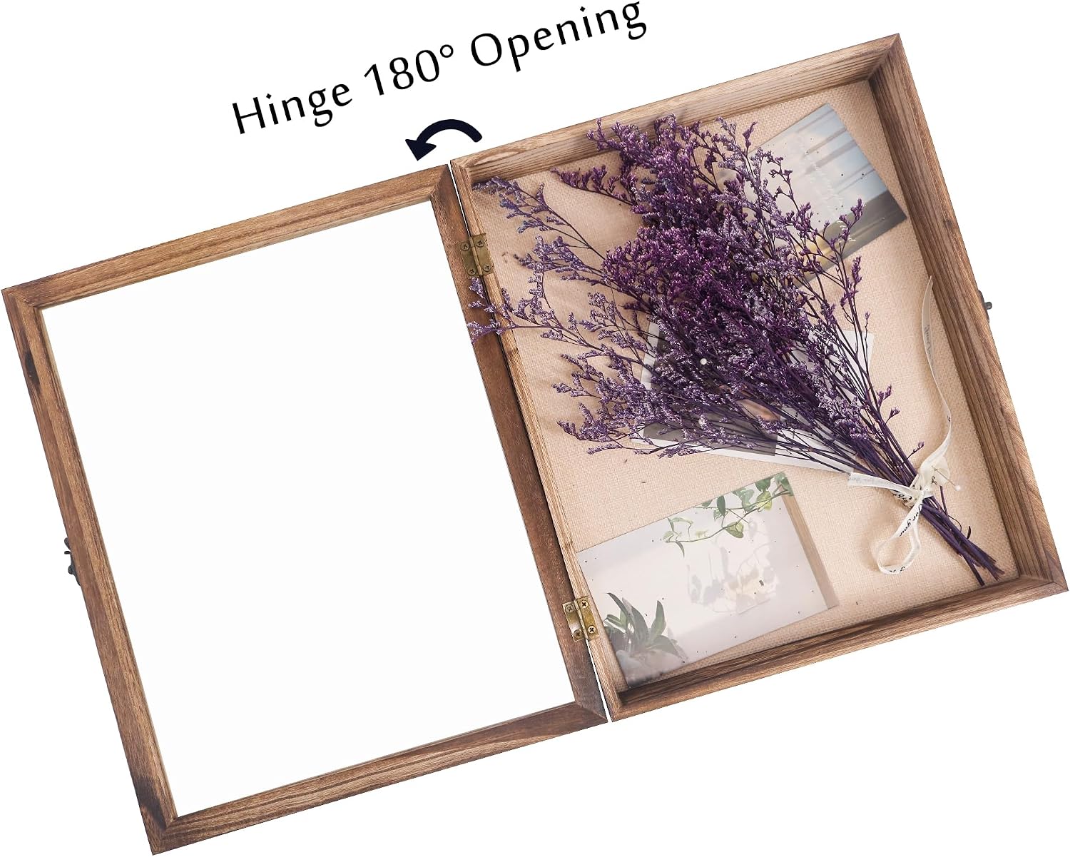 Shadow Box Frame 11x14, Wood Display Boxes with Linen Back | Large Shadow Box with Paulownia Wood and Real Glass Cover