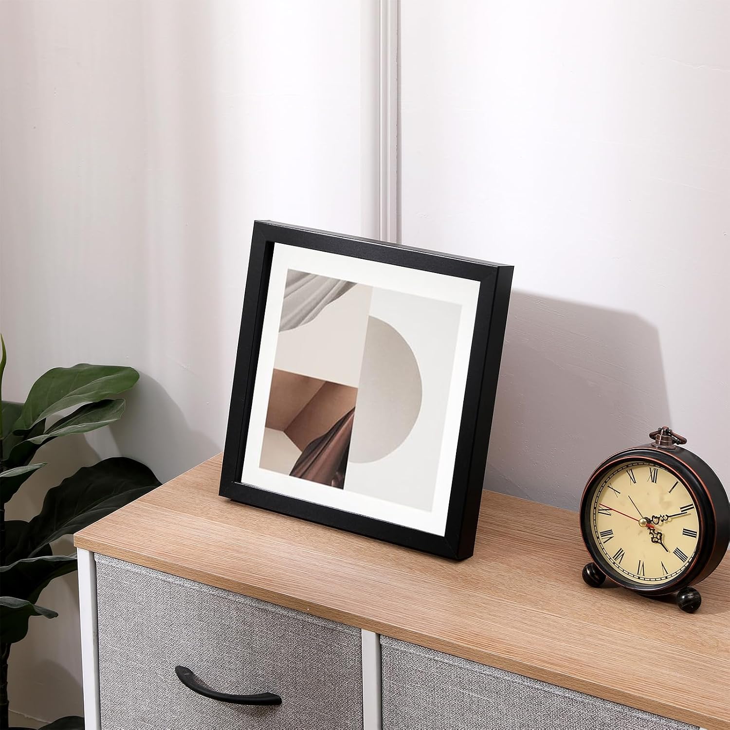 Muzilife 10x10 Shadow Box 3D Picture Frames, Wood, Real Glass, White,2 Pack | FSC-Certified MDF | With Stand | Tabletop