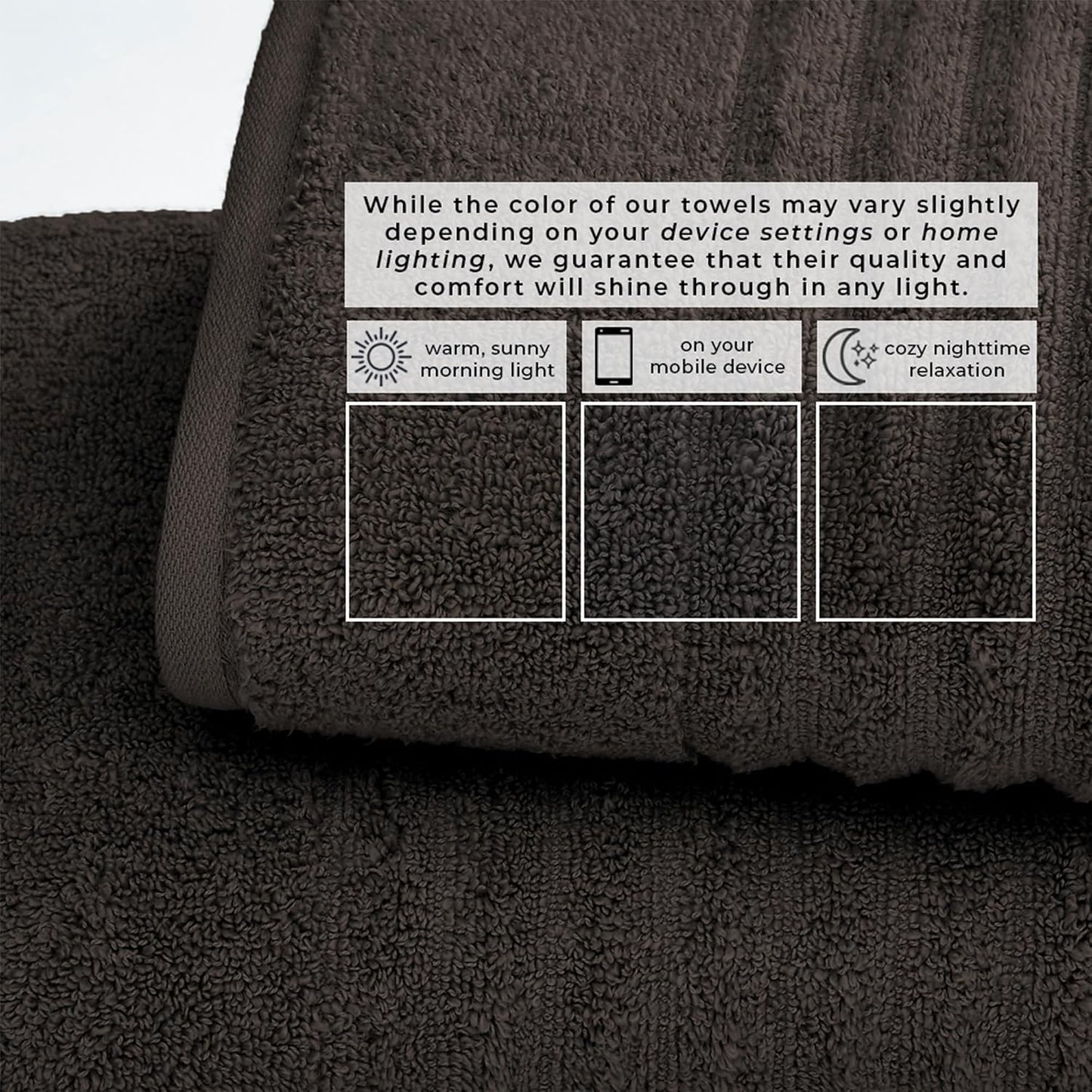 Great Bay Home Bath Towel Set - 100% Cotton 6 Piece Towel Set - Absorbent & Quick-Dry Towels for Bathroom (Midnight