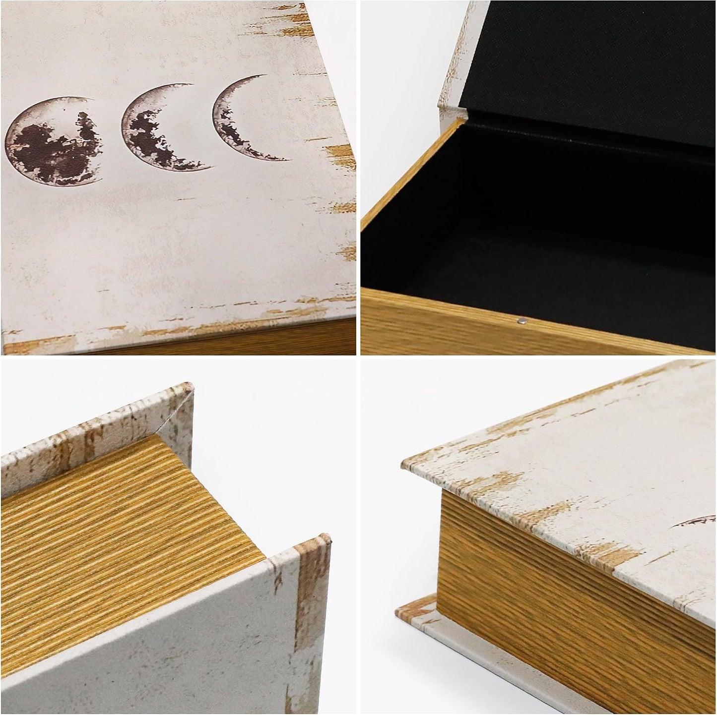 Vintage Style Fake Book Storage Organizers in 11 / Moon / Set of 3