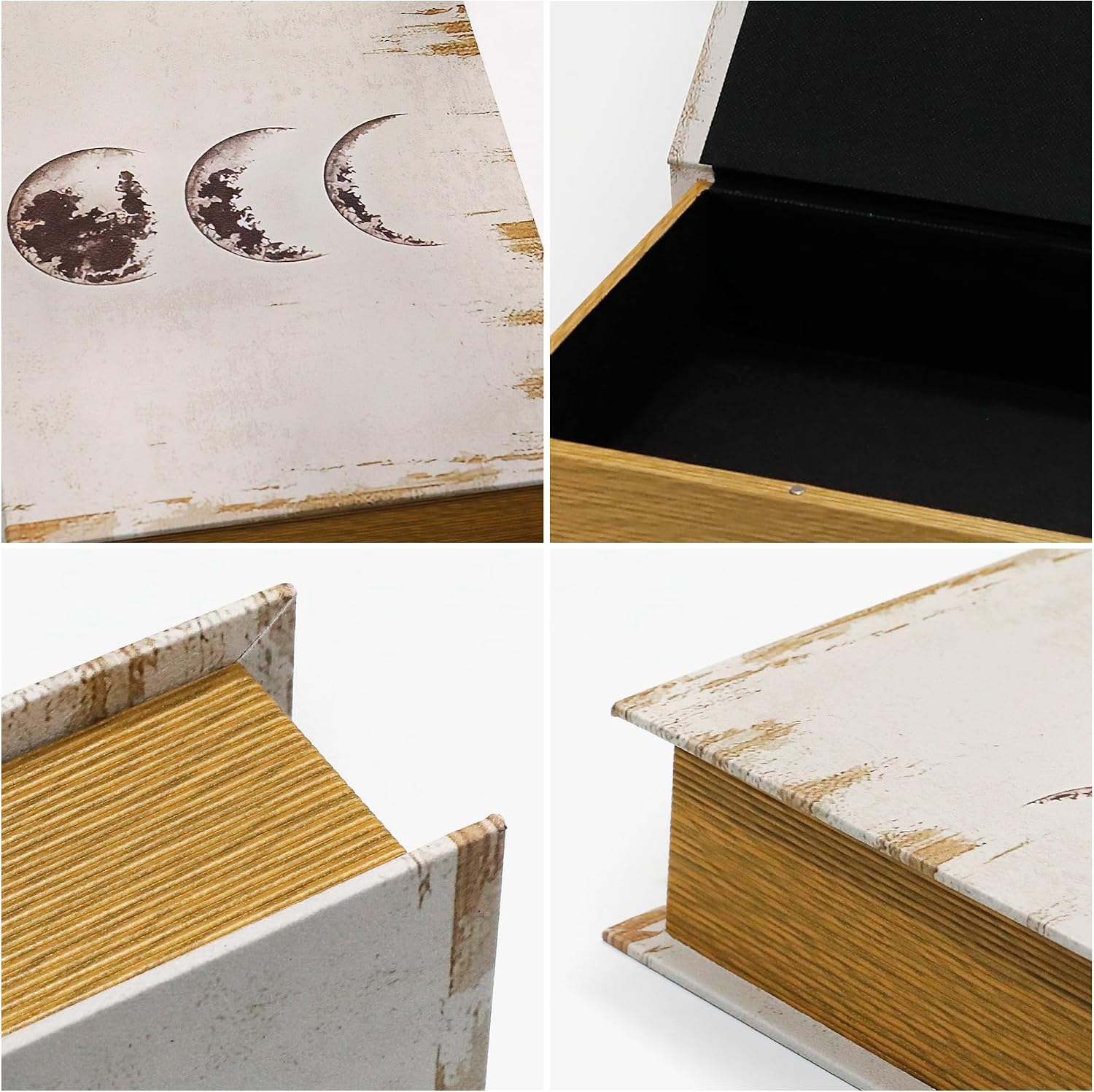 Vintage Style Fake Book Storage Organizers in 11 / Moon / Set of 3