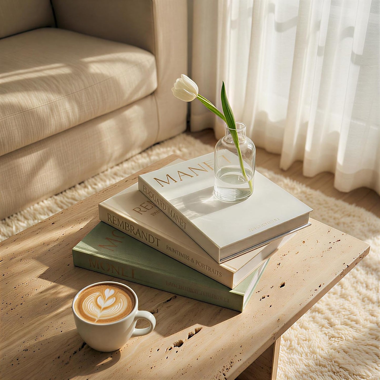 Linen Fabric Fake Books / Set of 3