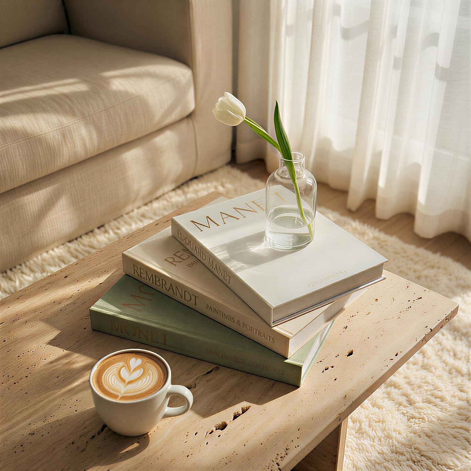 Linen Fabric Fake Books / Set of 3