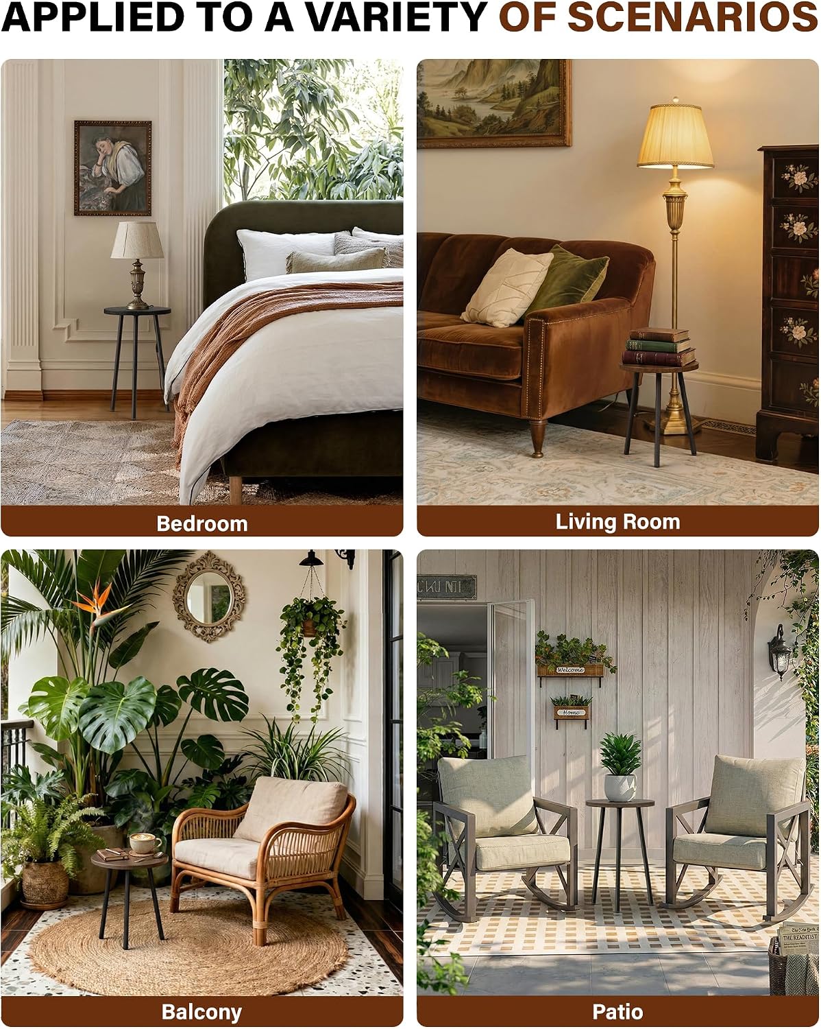 Plant Stand Indoor Tall: Wood Plant Stand 2 Pack Mid Century Modern Decor | Small Round Plant Table for Indoor Plants