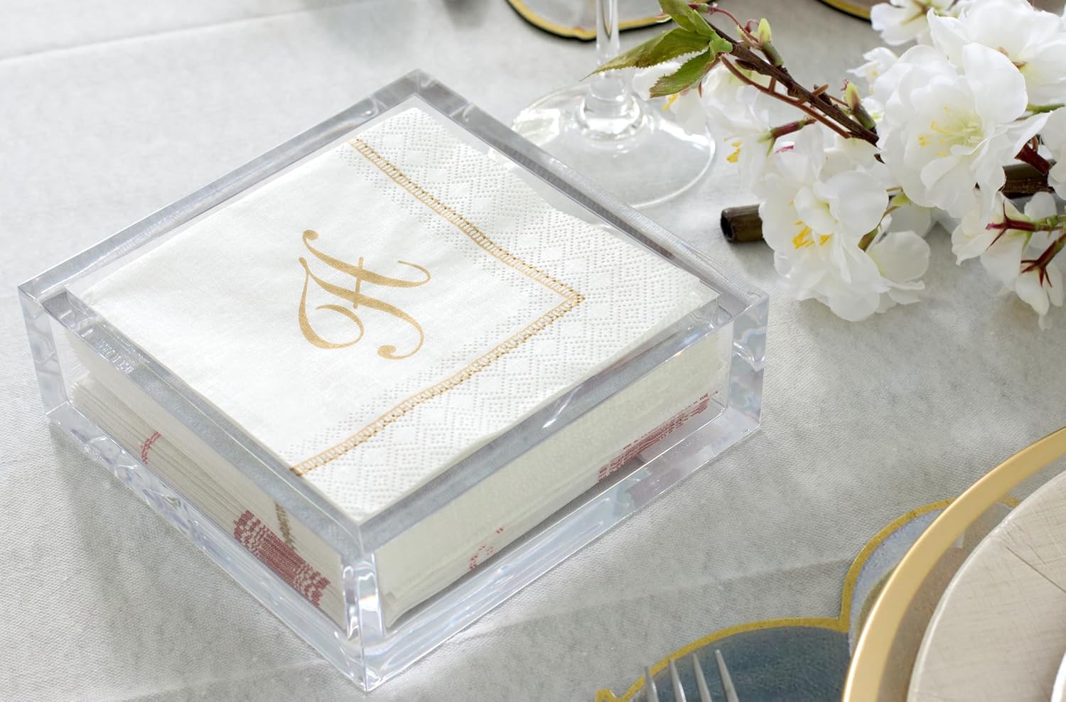 Acrylic Napkin Holder / Cocktail / Clear