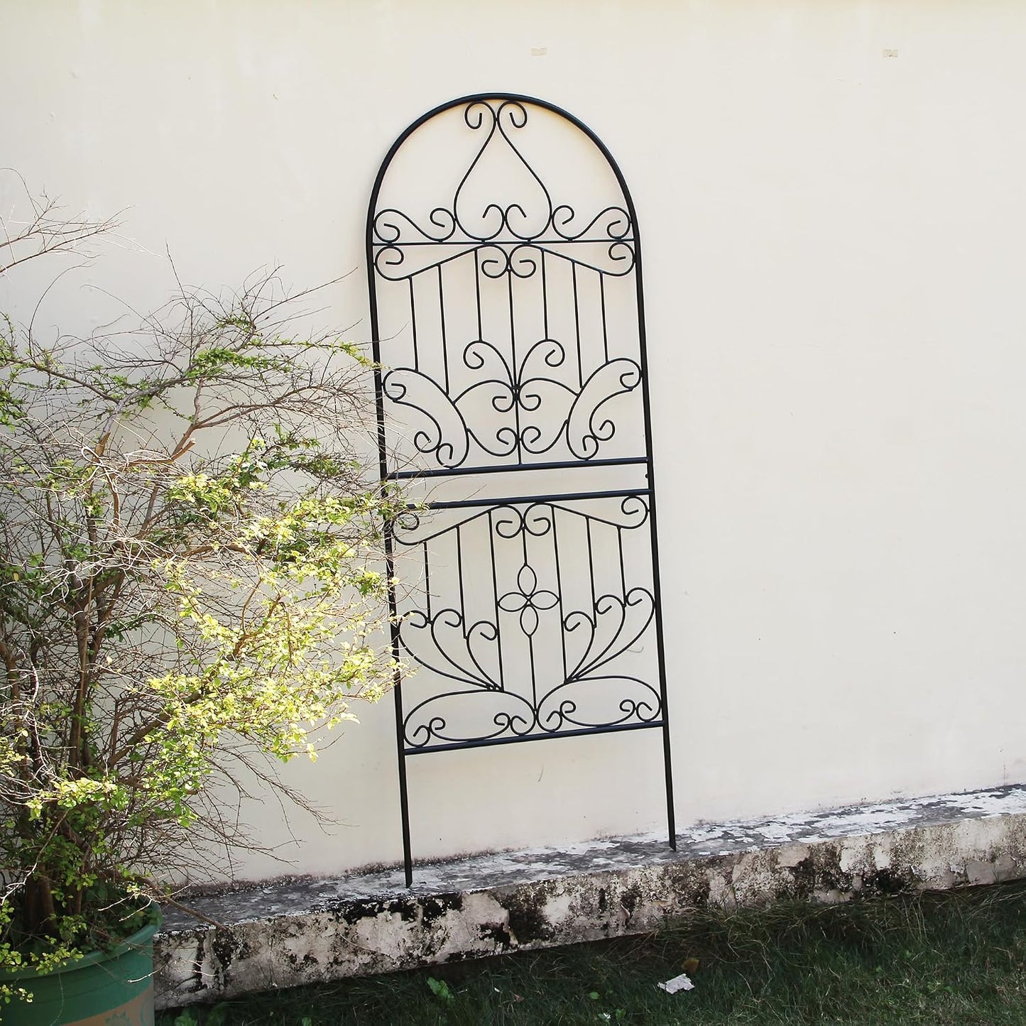 Trellis for Climbing Plants 59" H x 22" W Metal Unique Design Decorative Garden Structure Weather-Resistant Lattice