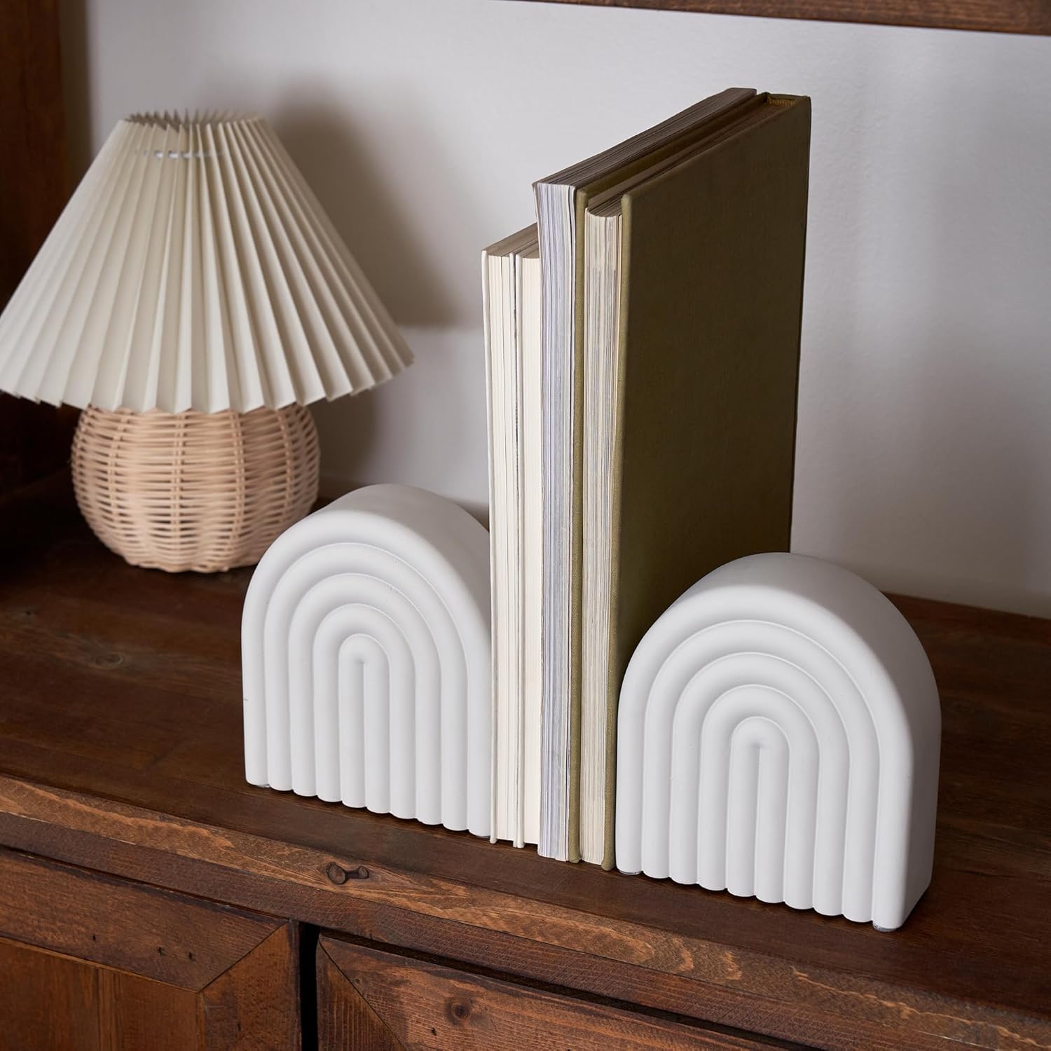 Aesthetic Book / Decorative Concrete Bookends for Heavy Books / Set of 2