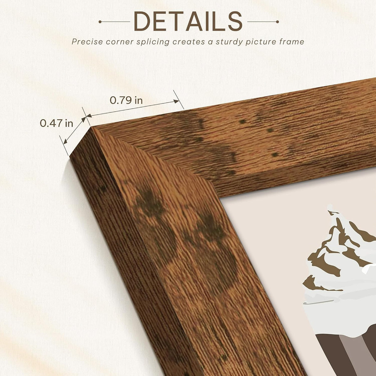 14x17 Rustic Brown Picture Frame, Poster Frame for Wall, 3 Pack | Fits 10x14 Photos With Mat or 14x17 Without Mat