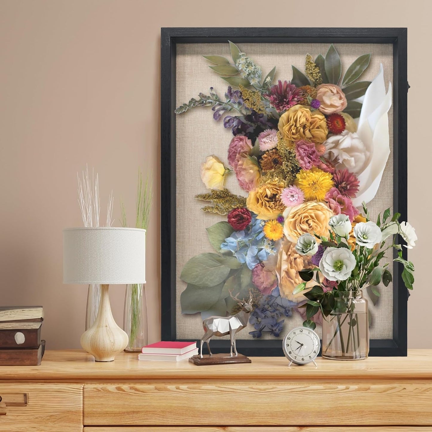 18x24 Extra Large Graduation Shadow Box Frame with Glass,Black | Large Graduation Frames Display Case with Metal Lock