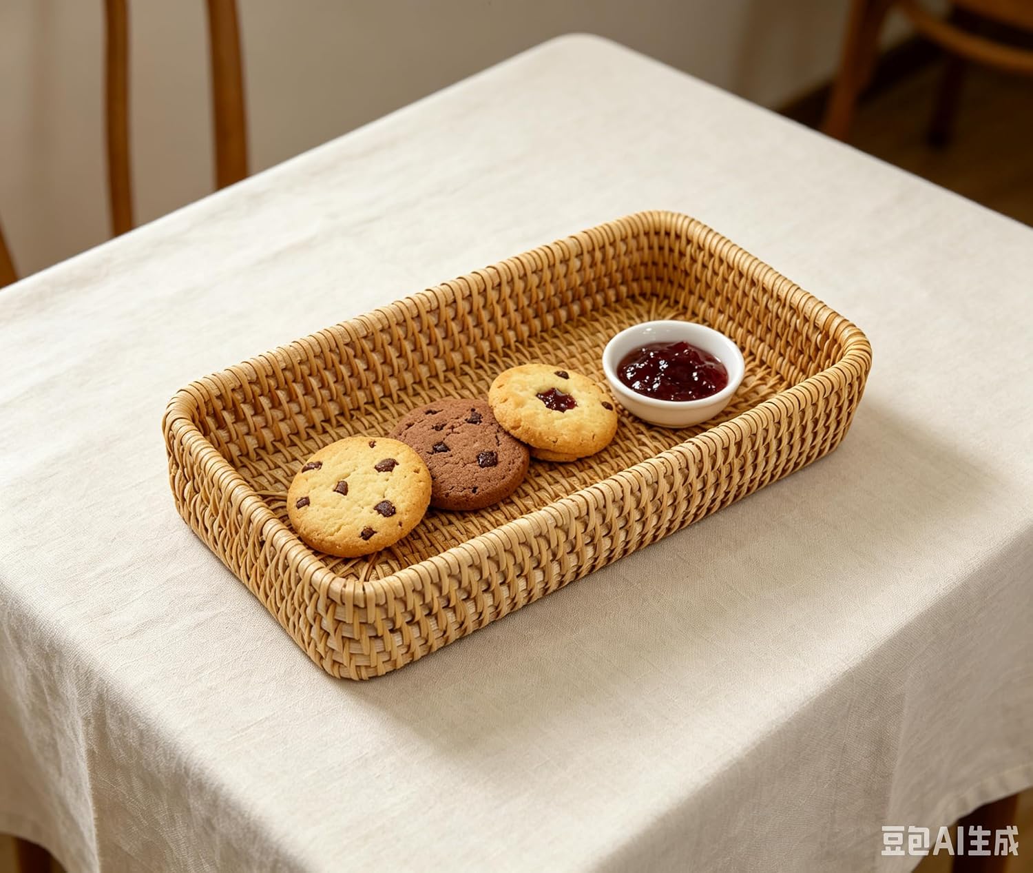 Small Rattan Basket / 8.3 x 4.3 x 1.6