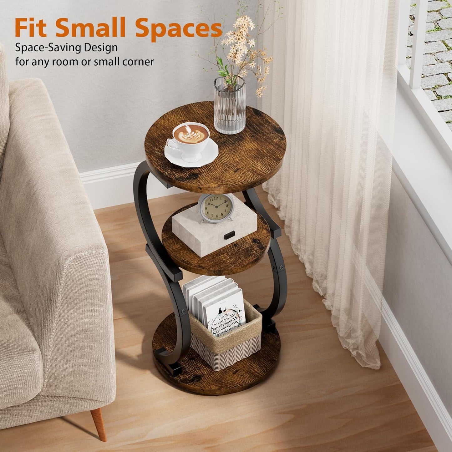 Small Side Table / Rustic Brown