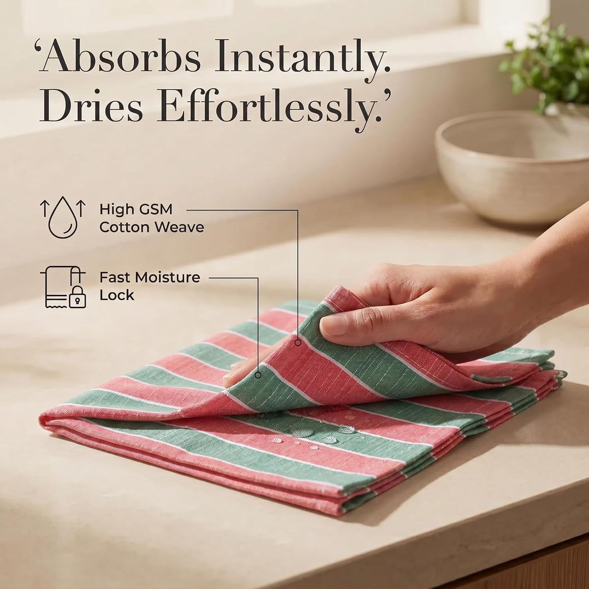 Urban Villa Cloth Napkins Cotton 20x20 (Set of 12) Cristmas Stripes
