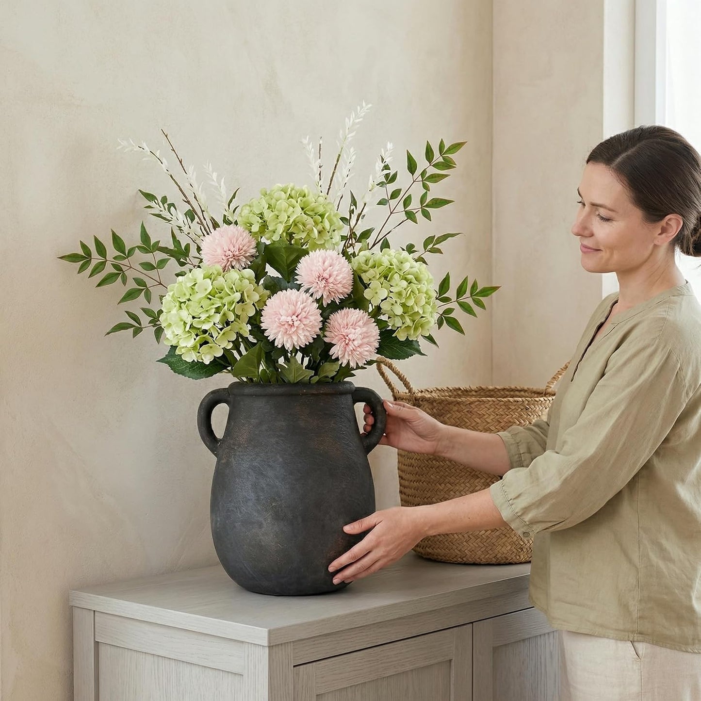 Rustic Farmhouse Vase / 002-bronze / 7.9 Inch