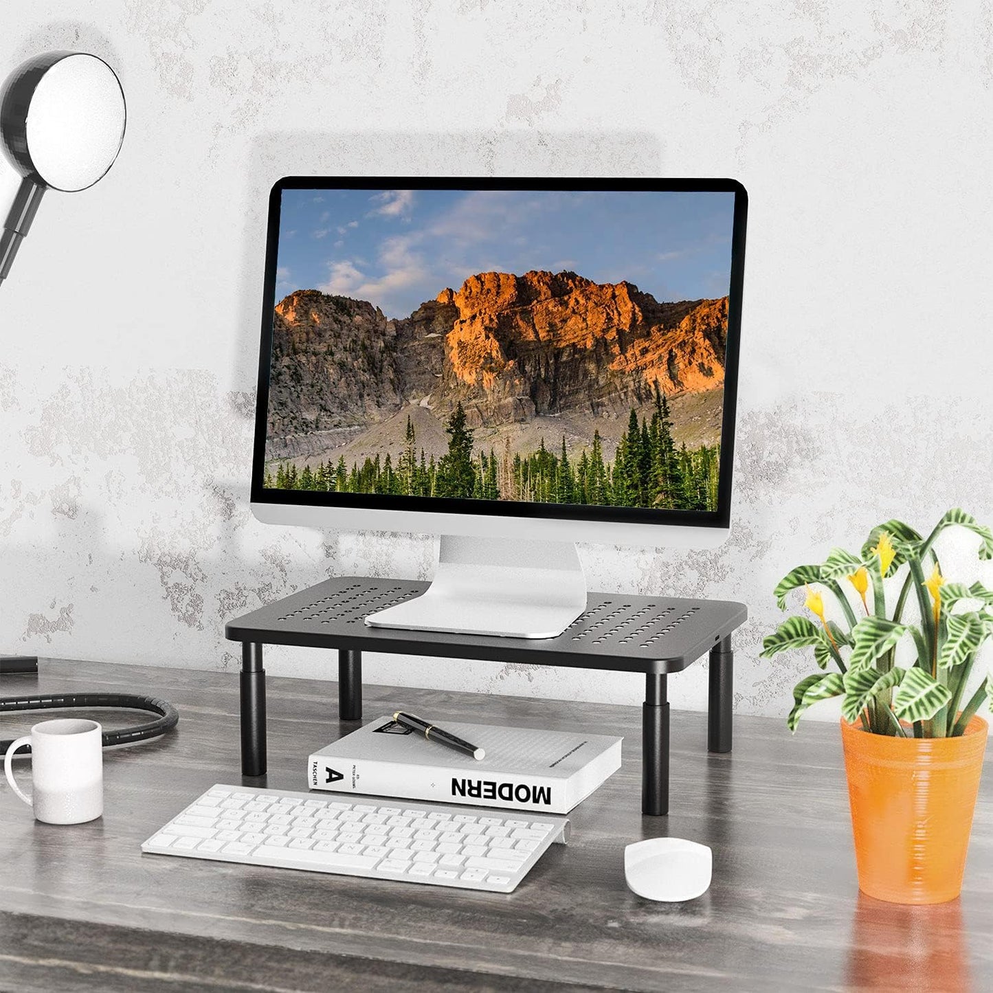 WALI Desk Organizer, 1 Tier Computer Monitor Stand for Desk, Desk Monitor Riser 3 Height Adjustable, Laptop Stand