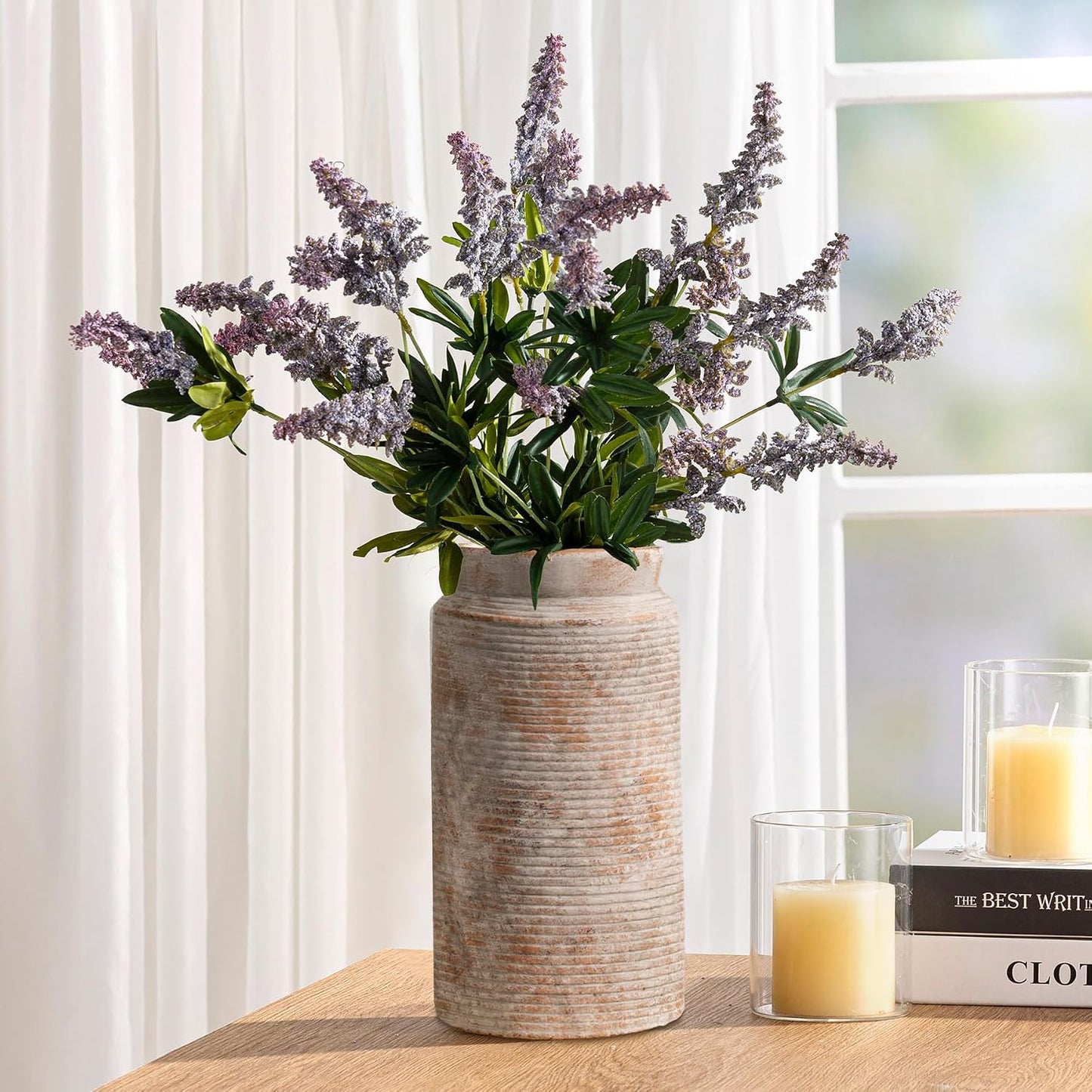 Ceramic Flower Vase Farmhouse Rustic Vase / 01-l-terra / 12 Inch