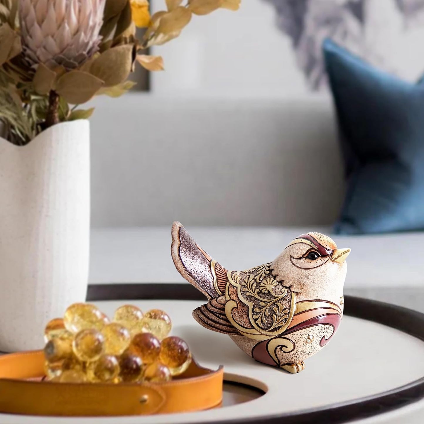 Bird Figurines / Bird Statue Sculpture / Brown