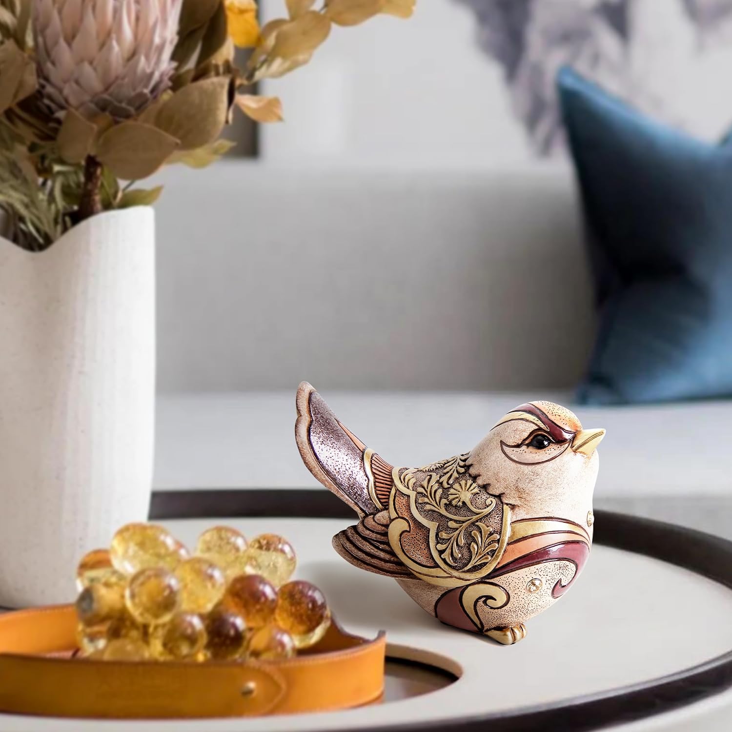 Bird Figurines / Bird Statue Sculpture / Brown
