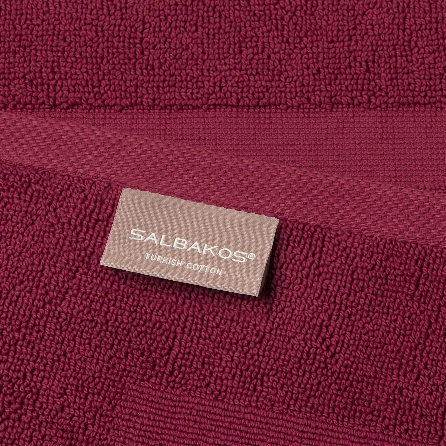 SALBAKOS 2-Piece 100% Turkish Cotton Bath Mat Towel, 20x34 inch, Wine | Bathroom Floor Towels, Thick Soft Most