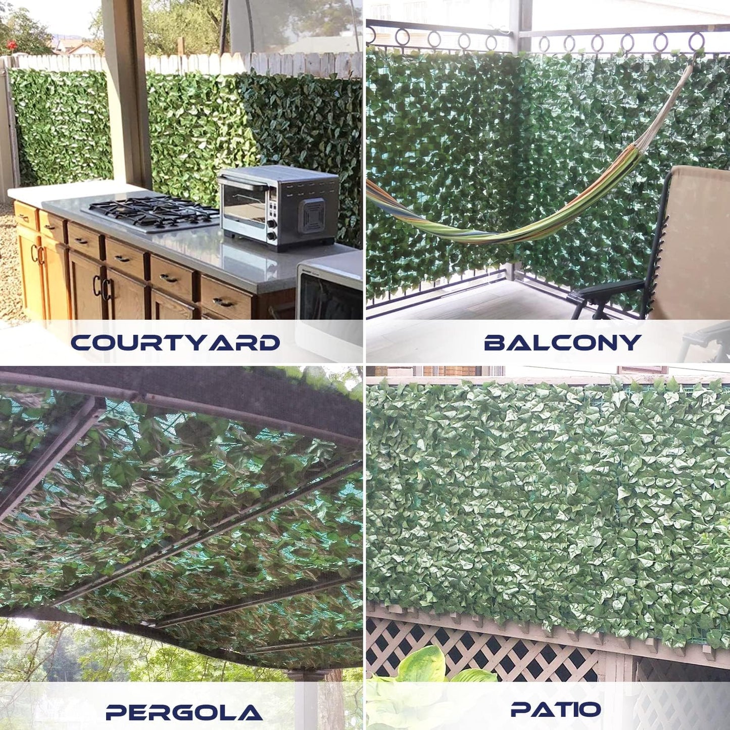 1PC ' Artificial Faux Ivy Leaf Decorative Fence Screen Faux Leaves Fence Cover Wall / 4' x 10