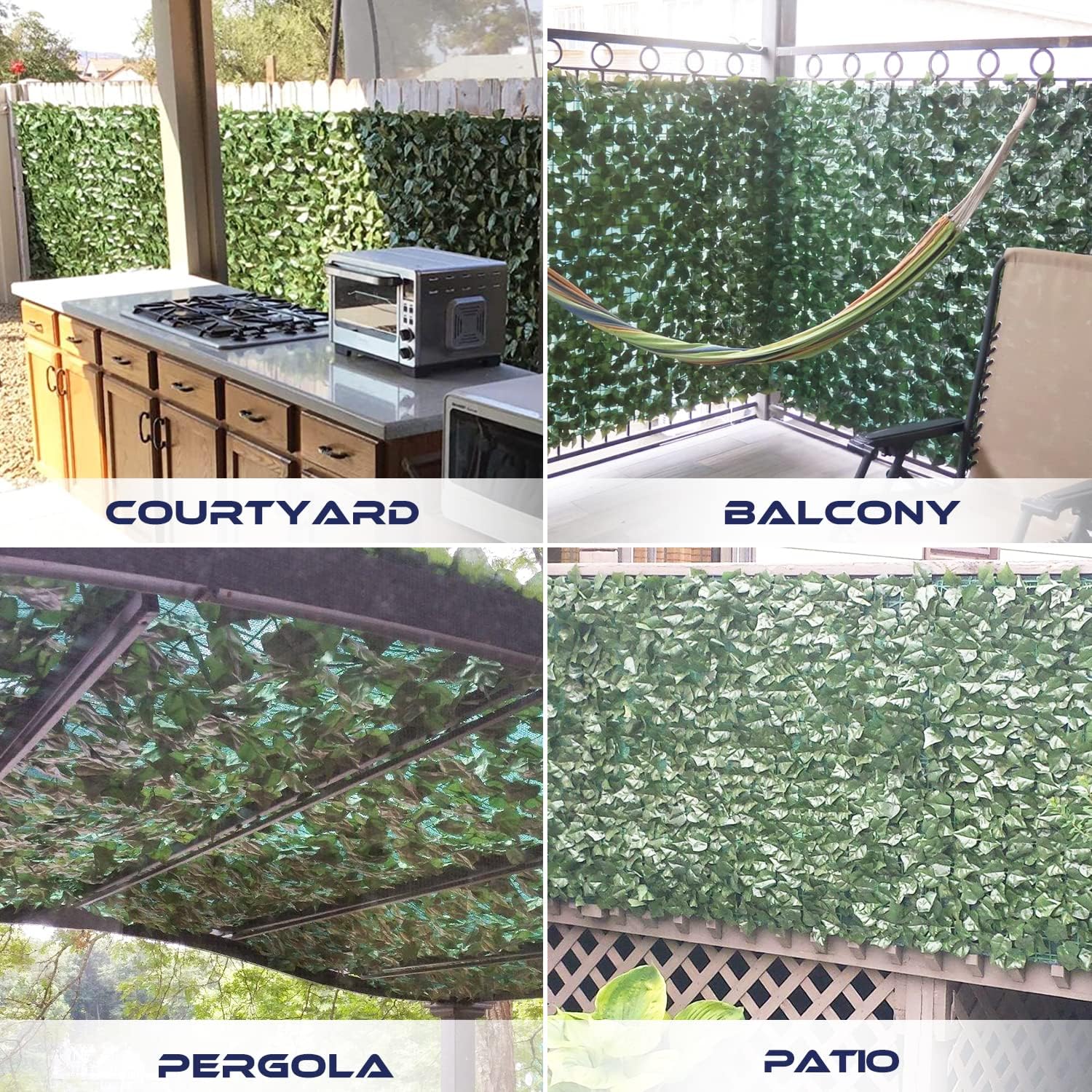 1PC ' Artificial Faux Ivy Leaf Decorative Fence Screen Faux Leaves Fence Cover Wall / 4' x 10