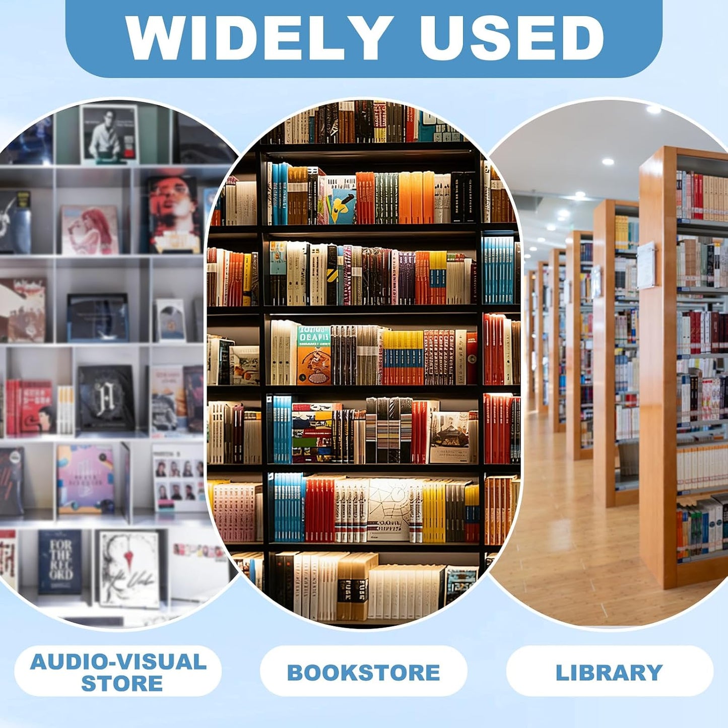 Acrylic Book Stand for Display Adjustable Book Display Holder Easel Rack Stand / Clear / Set of 15