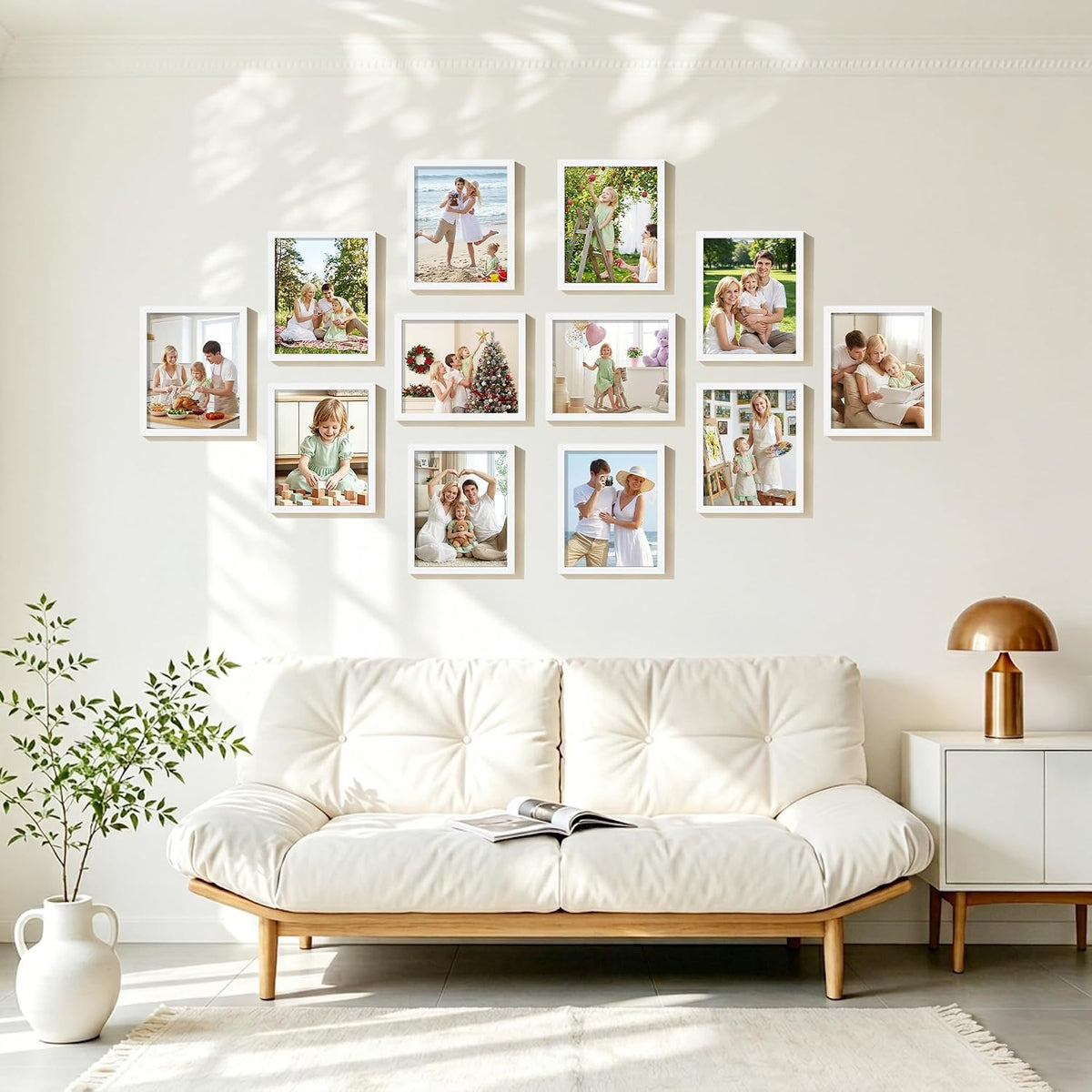 Wiscet 8x10 Picture Frame Set of 16, for Wall or Tabletop Display, White | Photo Frame with HD Plexiglass