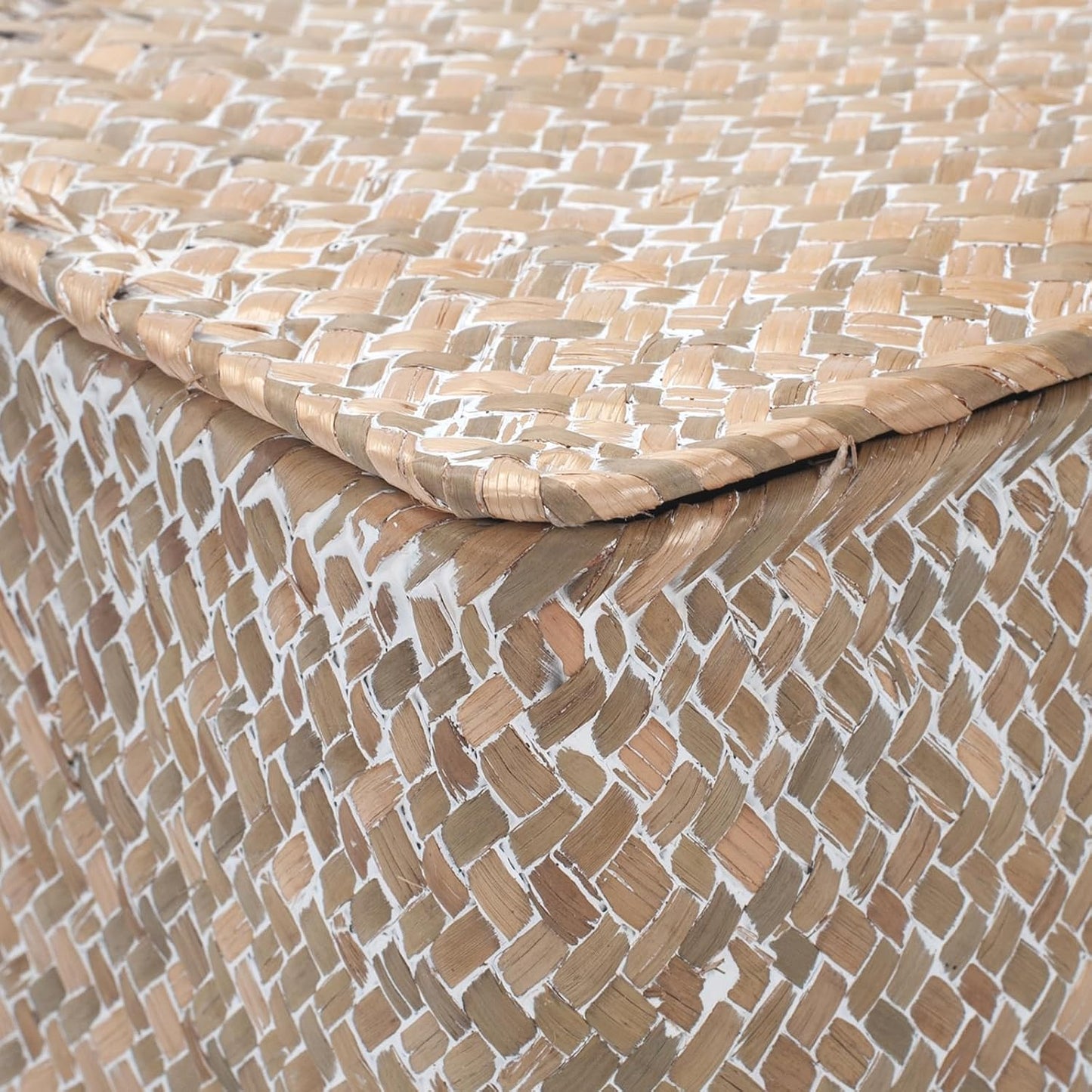 Wicker Basket / Seagrass Storage Basket / Whitewash