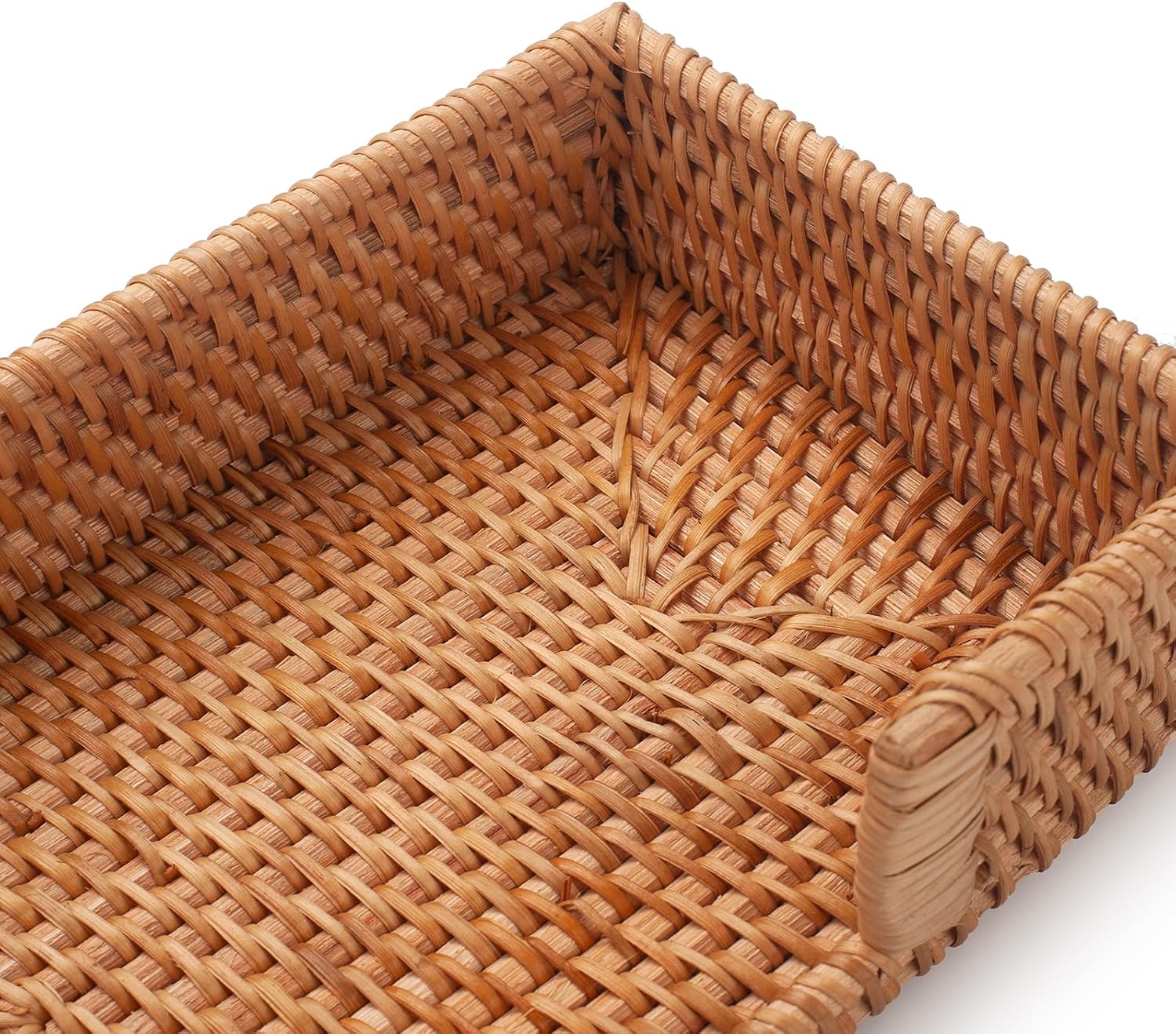 Rattan Napkin Holder Woven Flat Napkin Basket Tray / Rectangle / 9.5 x 5.5 x 2