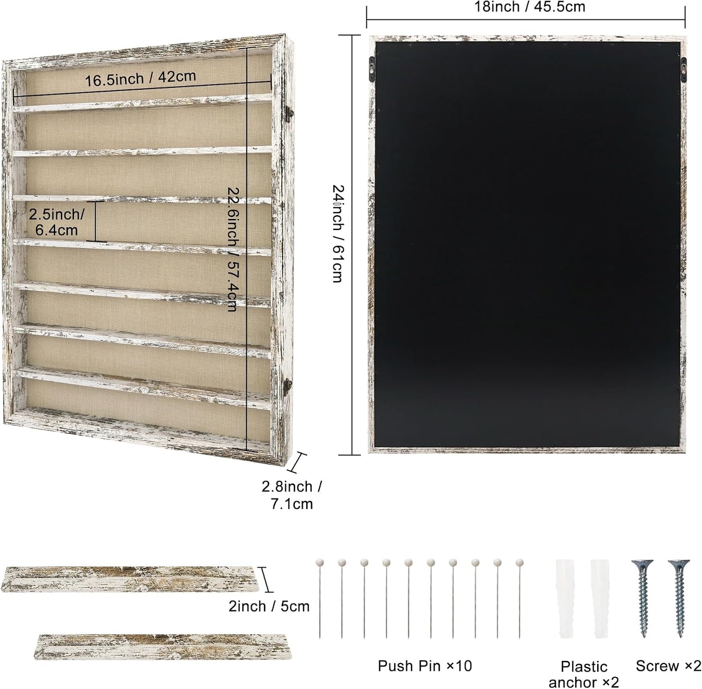 FramePro Shadow Box Frame Display Case 18x24 with Removable Shelves, Deep Memory Box Trinket Knick Knack Shelf Cabinet