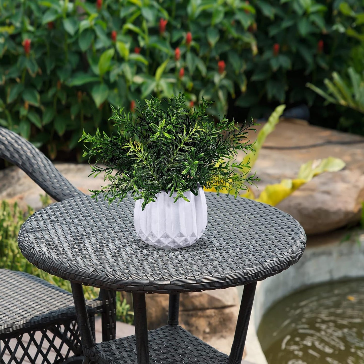 Faux Potted Plants Set / White / Set of 3