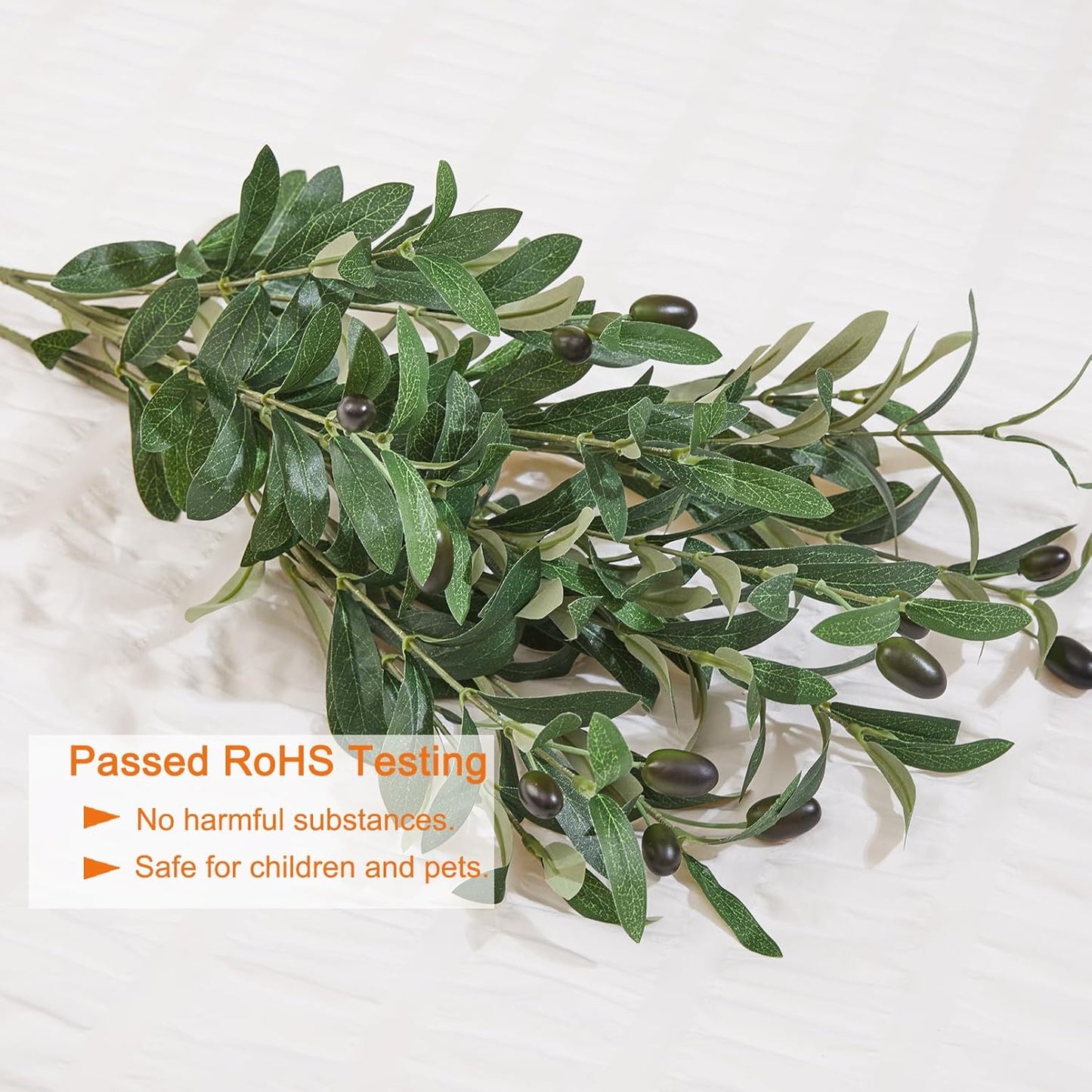 Faux Olive Branches for Vase Fake Plants / Green / Set of 5