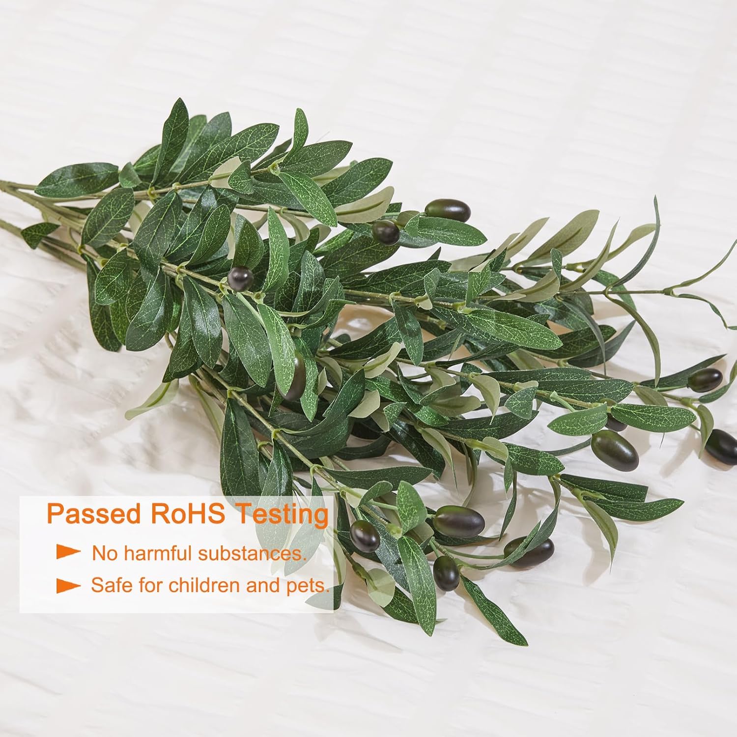 Faux Olive Branches for Vase Fake Plants / Green / Set of 5